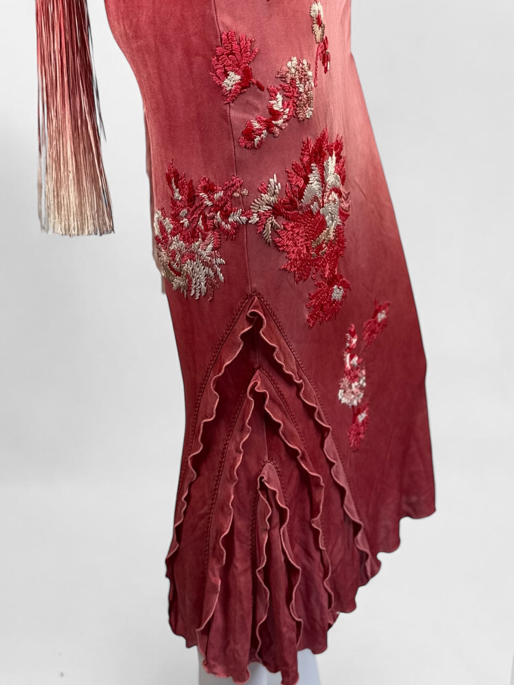 Roberto Cavalli CLASS Pink Embroidered Halter Dress, c. 2000s