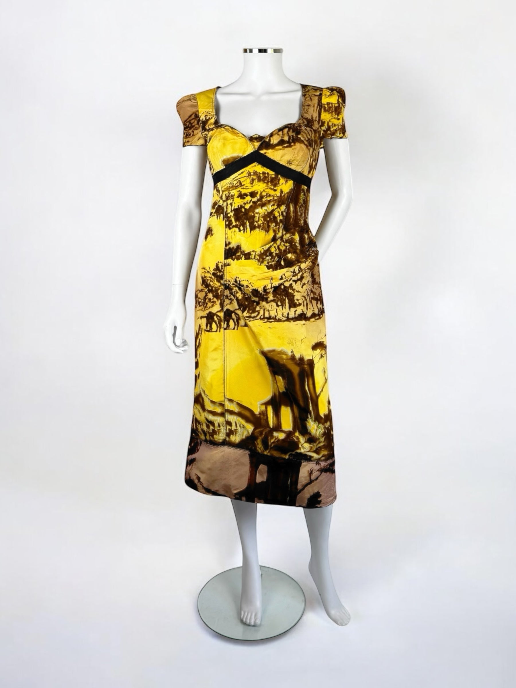 Prada Silk Roman Countryside Dress, FW 2004