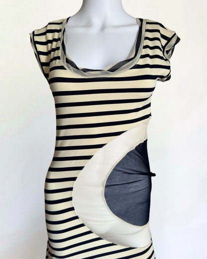 Jean Paul Gaultier Soleil Stripe Mesh Insert Dress, 2001