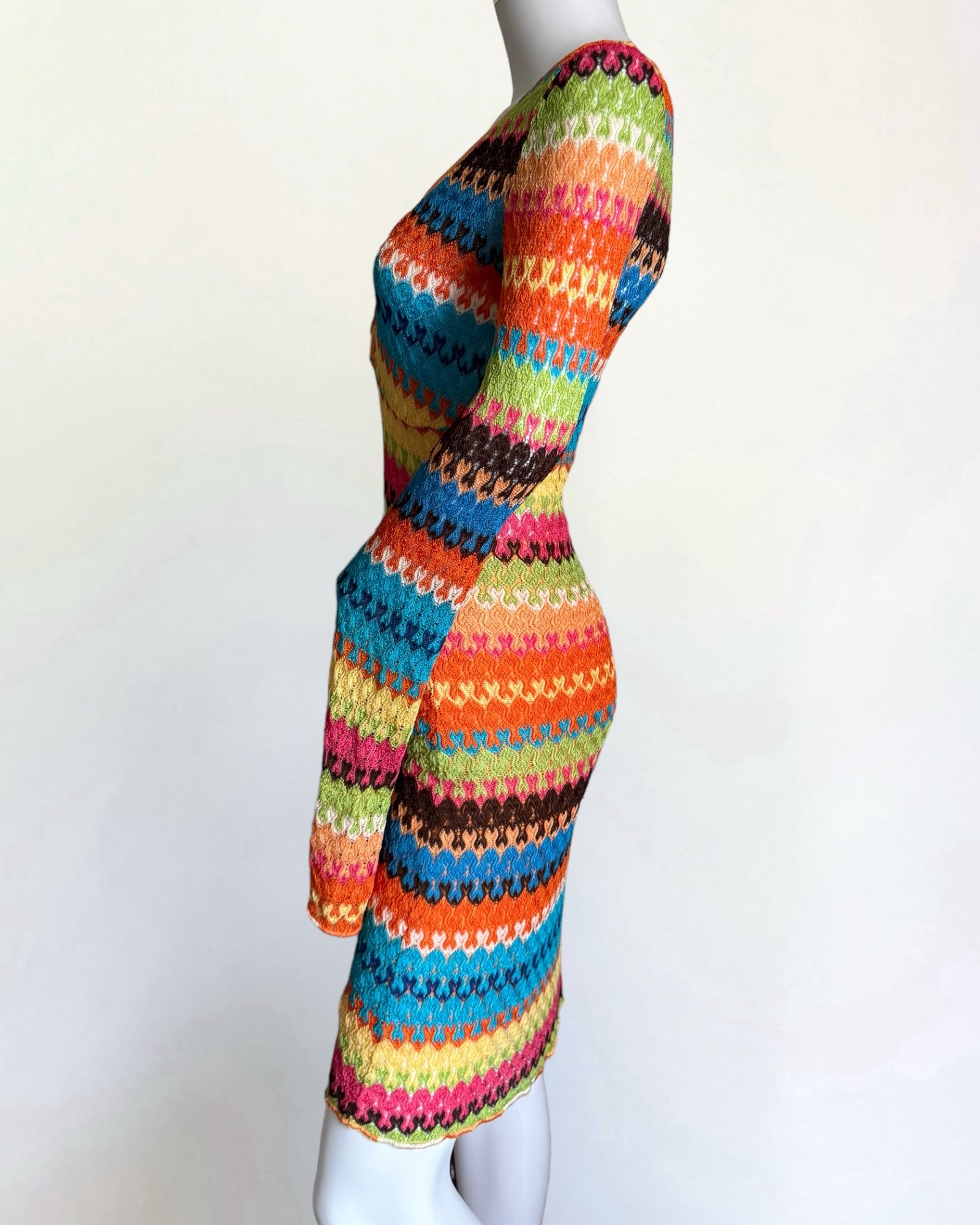Missoni Multicolour Open Knit Mini Dress, c. 1990s