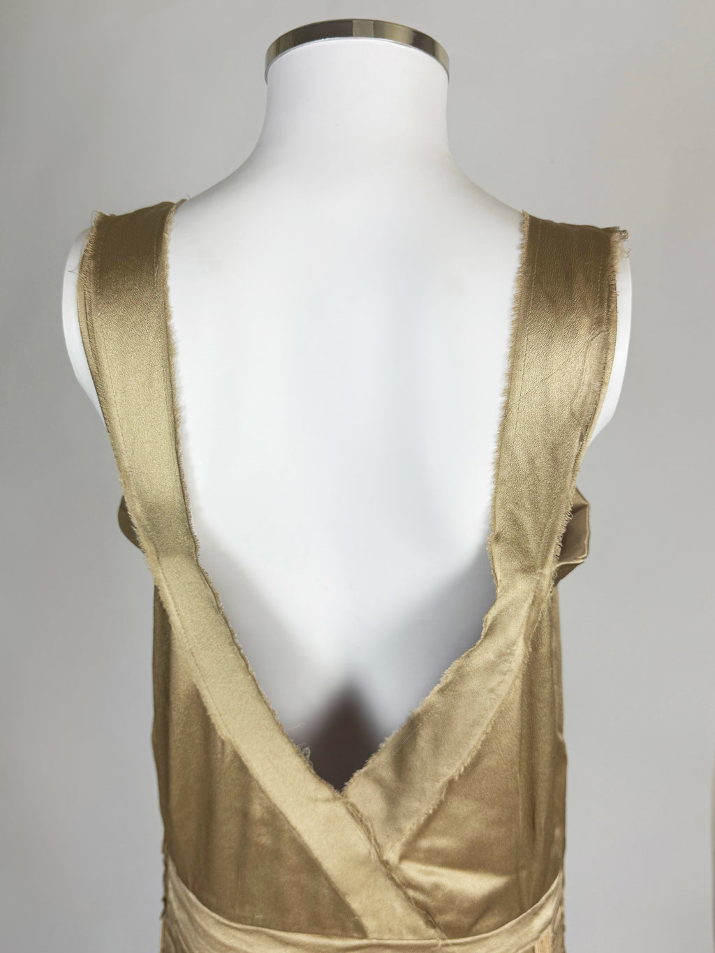 Alberta Ferretti Champagne Gold Fringe Silk Dress, SS 2009