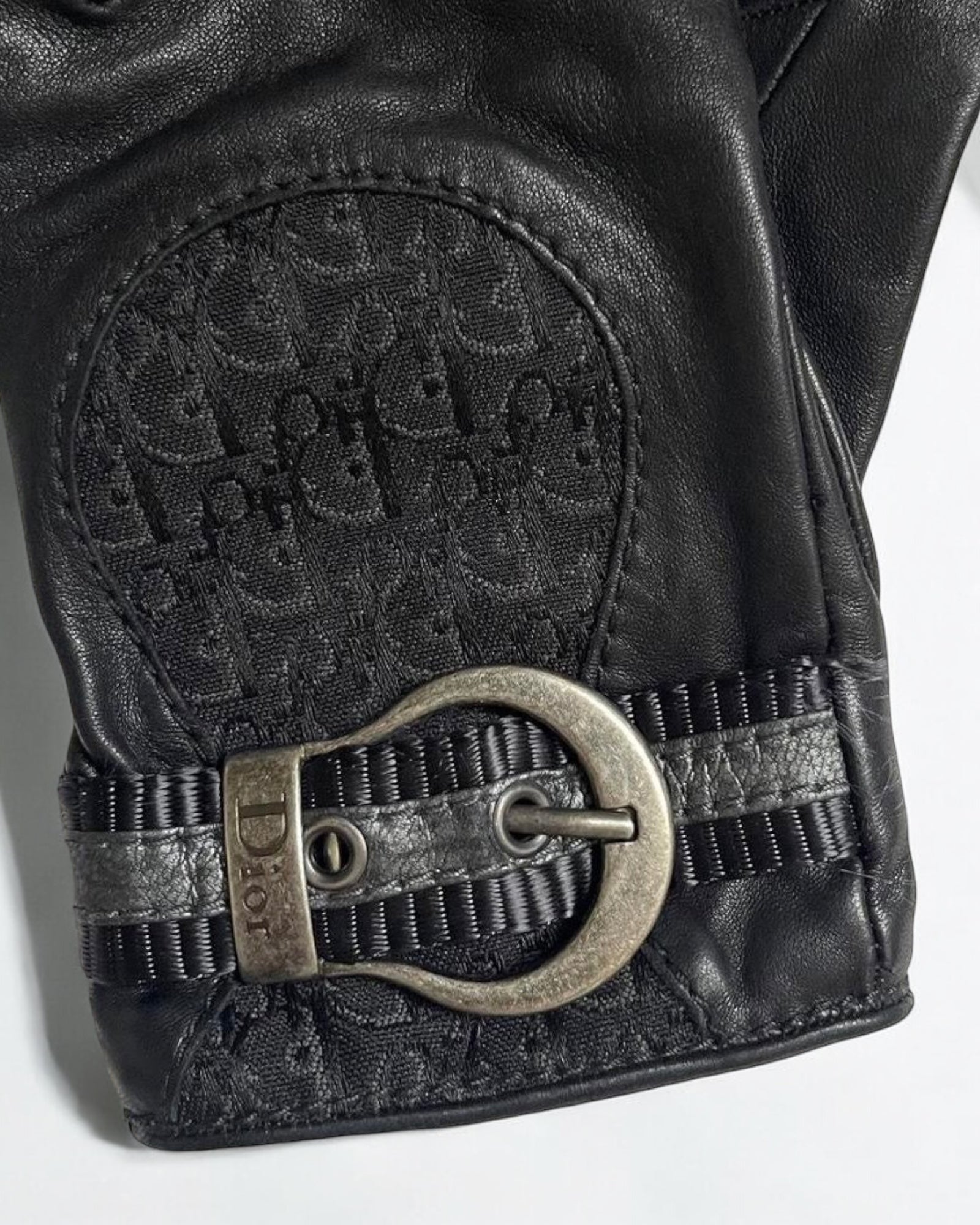Christian Dior by John Galliano Monogram Leather Gloves, c. 2000s