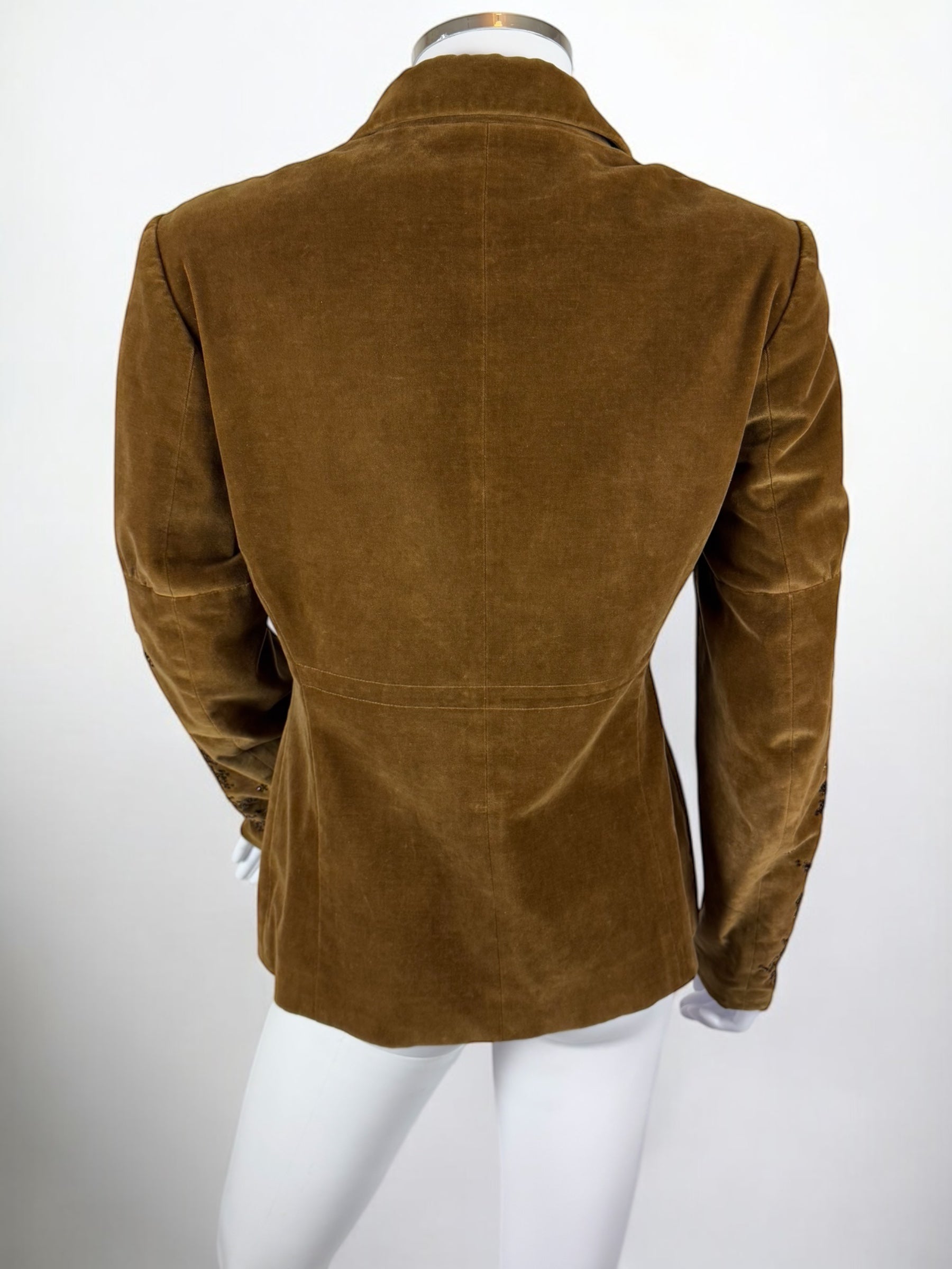 Dries Van Noten Brown Velvet Beaded Blazer, FW 1999