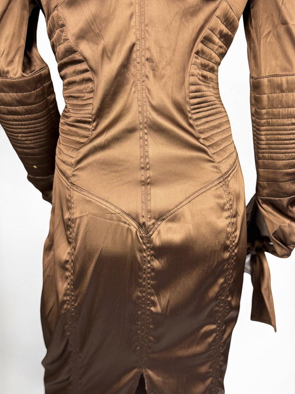 Gucci by Tom Ford Brown Silk Bow Dress, FW 2003
