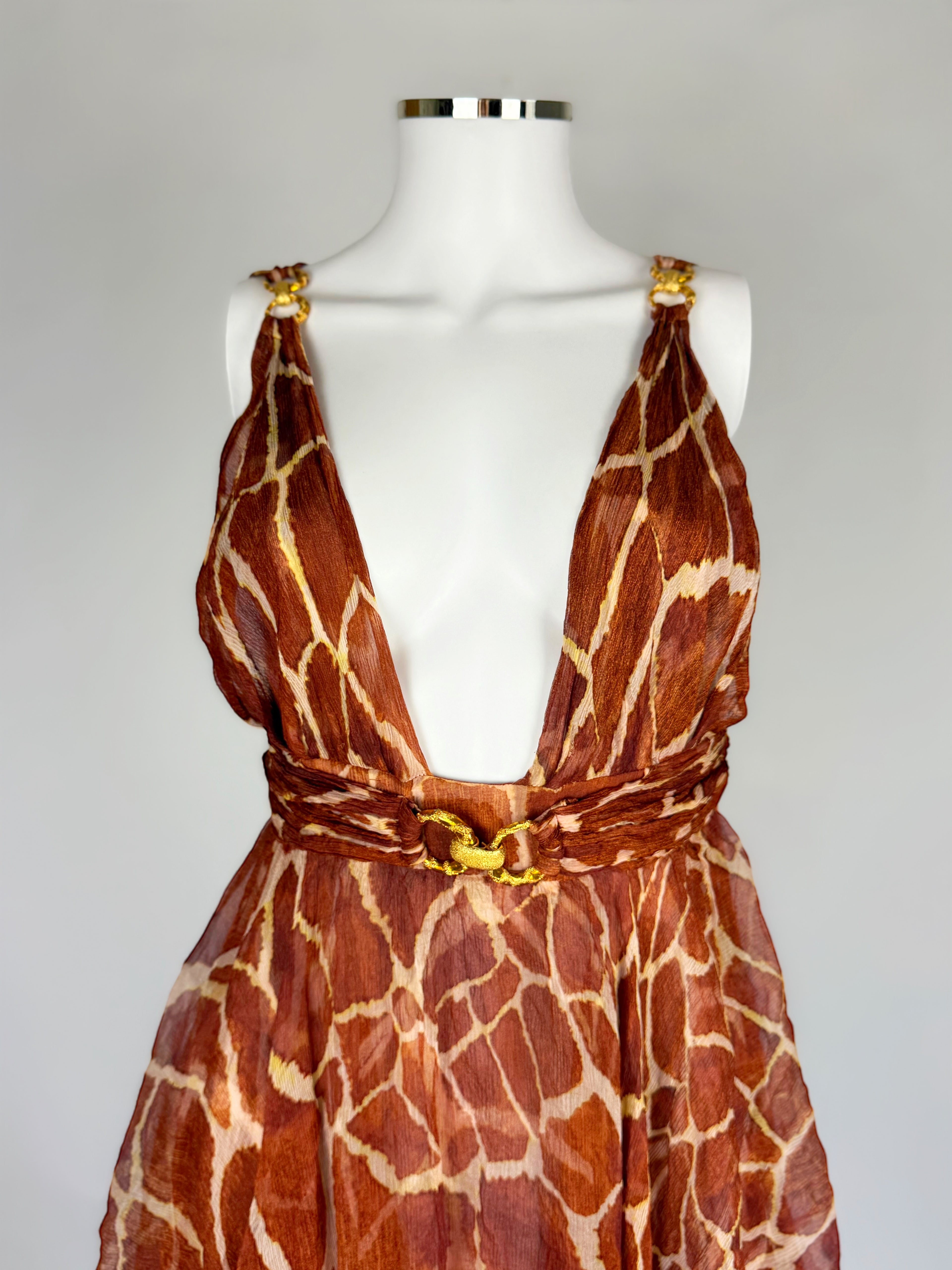 Roberto Cavalli Silk Giraffe Print Dress, SS 2006
