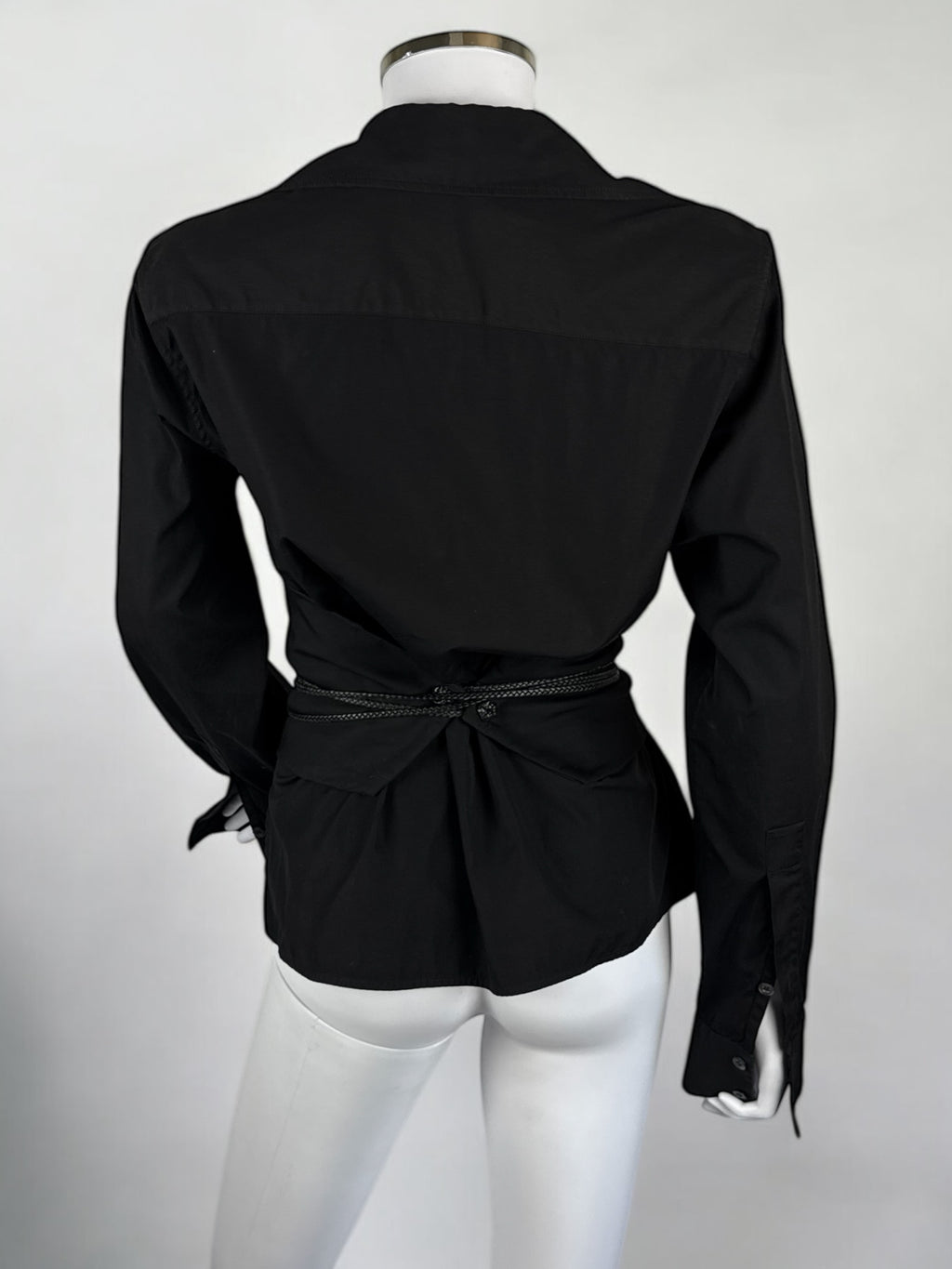 Gucci by Tom Ford Black Blouse w Obi Belt, FW 2002