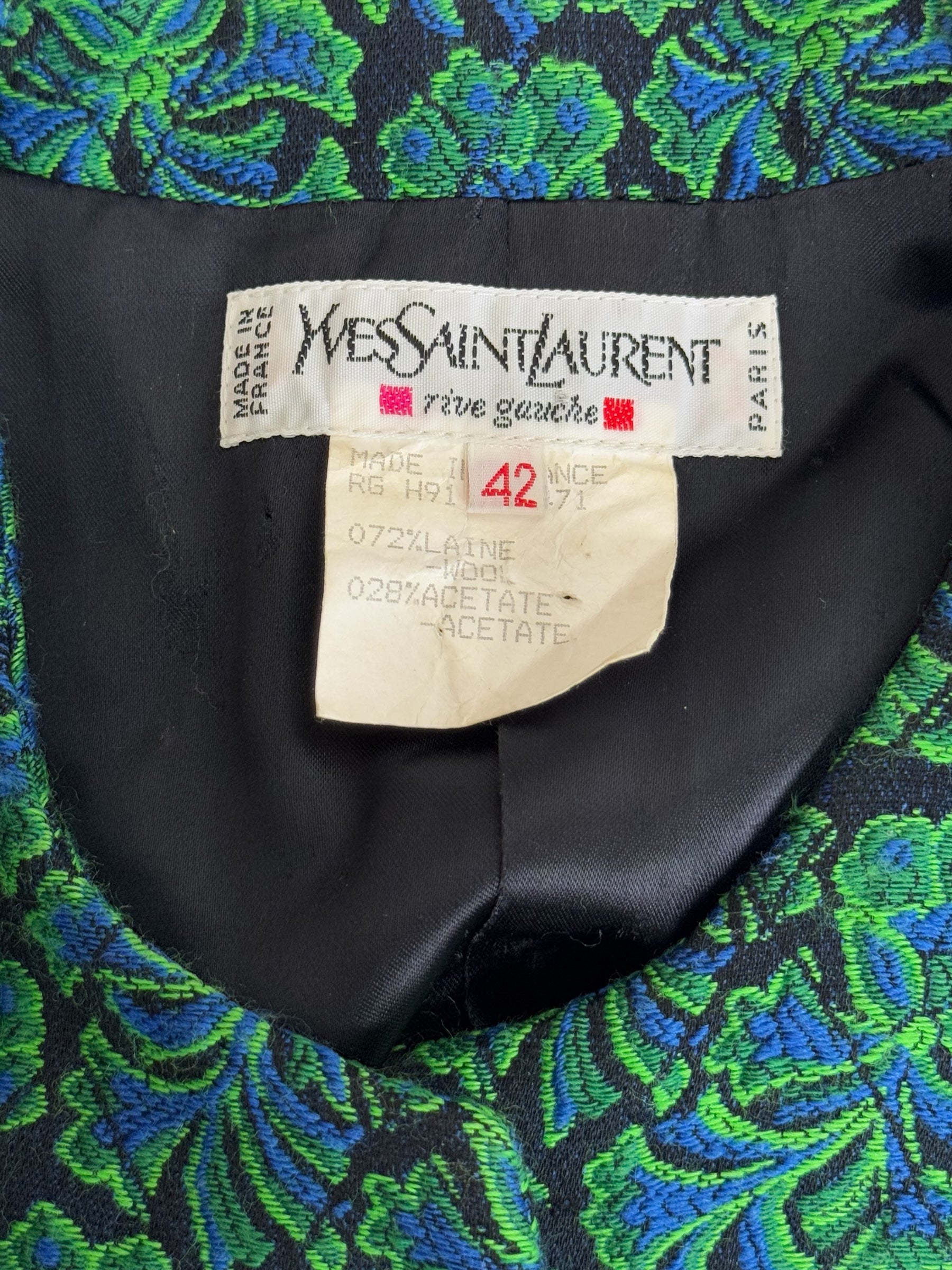 Yves Saint Laurent Floral Jacquard Jacket, c. Late 1980s