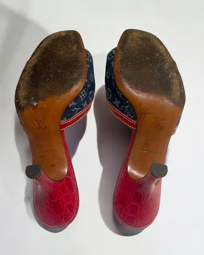 Louis Vuitton by Marc Jacobs Denim Monogram Heels, 2005