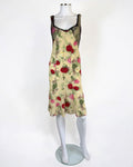 Blumarine Silk Floral Dress w Mesh, SS 1999