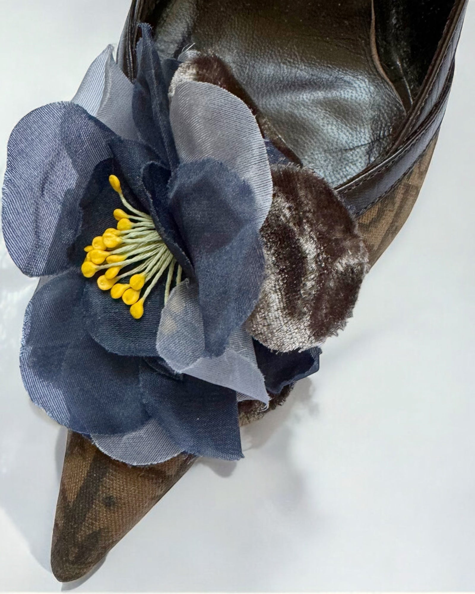 Christian Dior by John Galliano Flower Applique Monogram Heels, c. 2000s