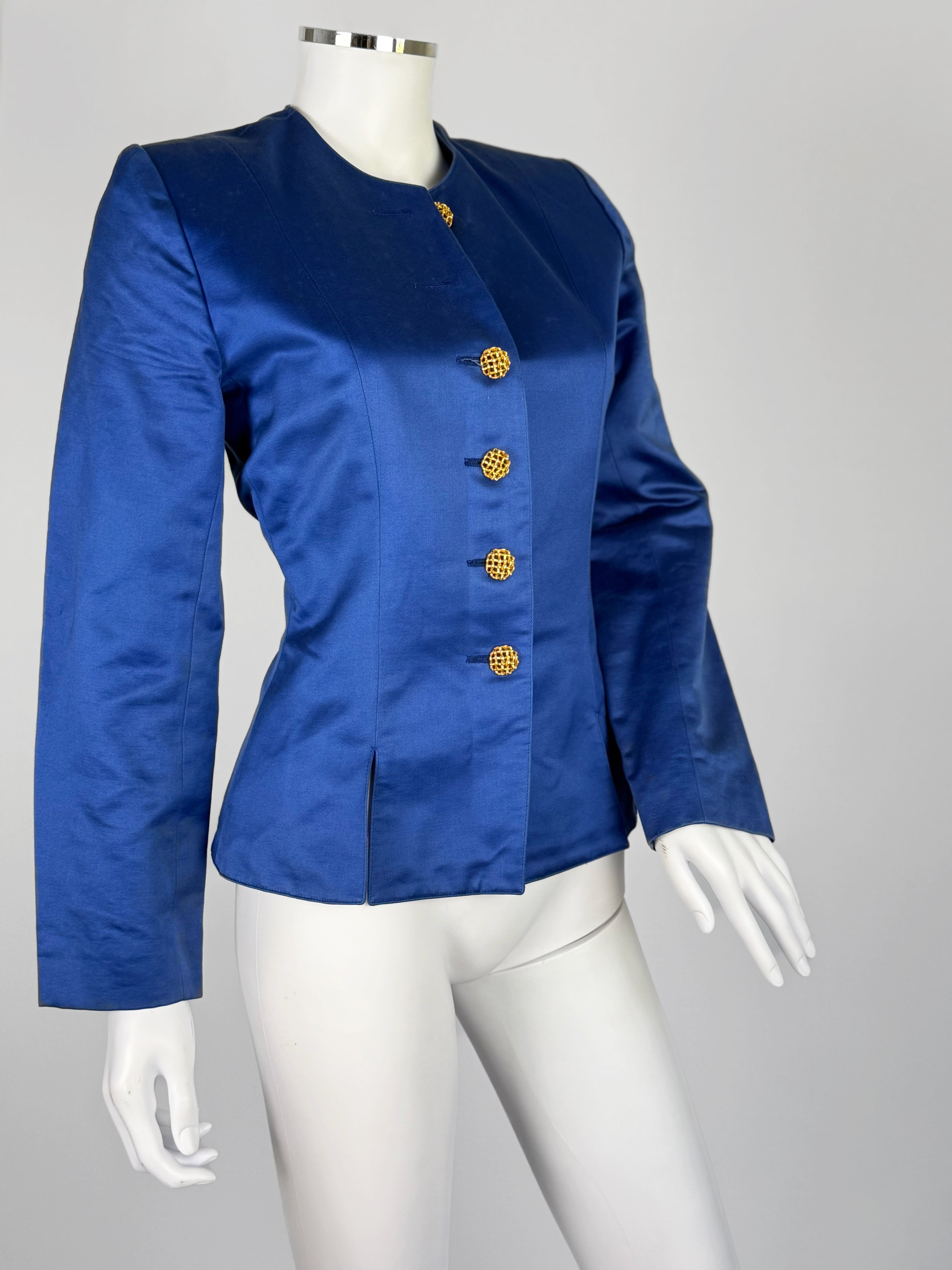 Yves Saint Laurent Rive Gauche Cotton Satin Jacket, c. Late 1980s