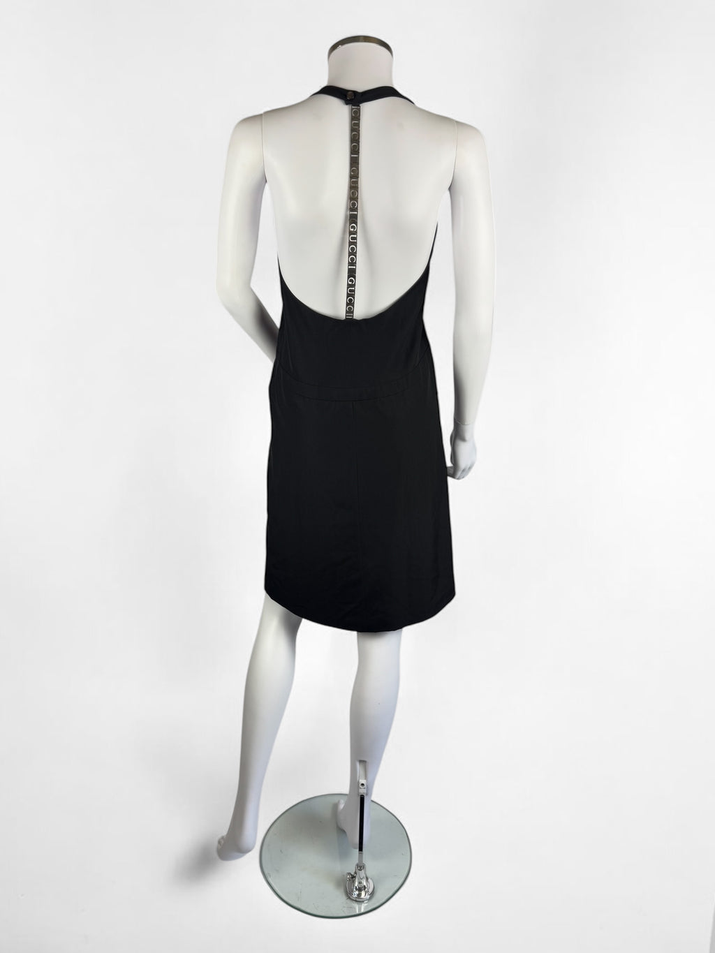 Gucci by Tom Ford Metal Chain Logo Back Mini Dress, 1996