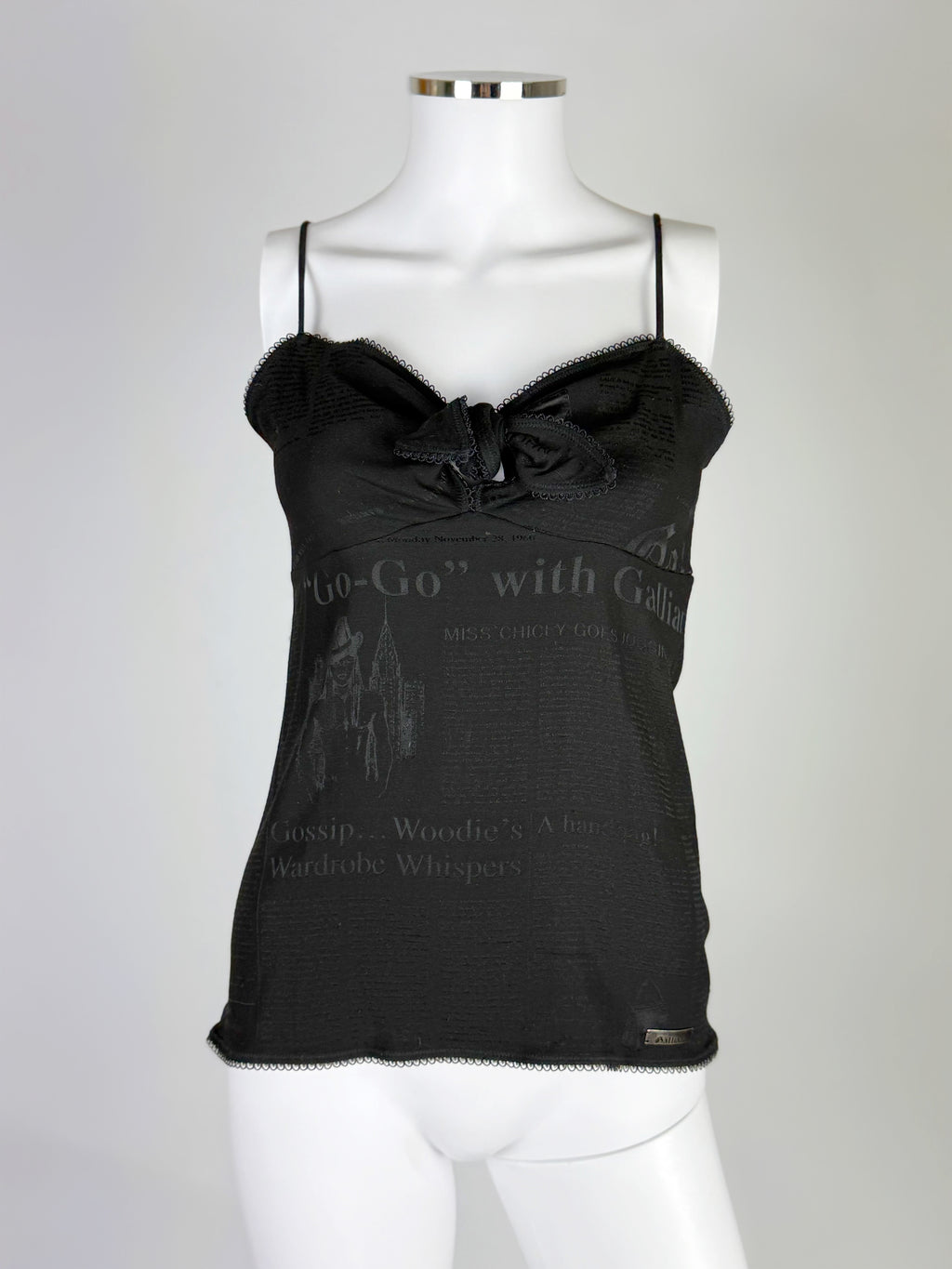 John Galliano Newspaper Print Silk Mix Cami, 2006