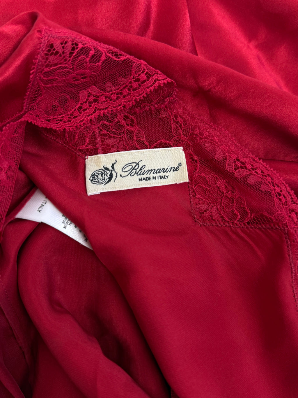 Blumarine Red Silk Lace Insert Slip Dress, c. 2000s