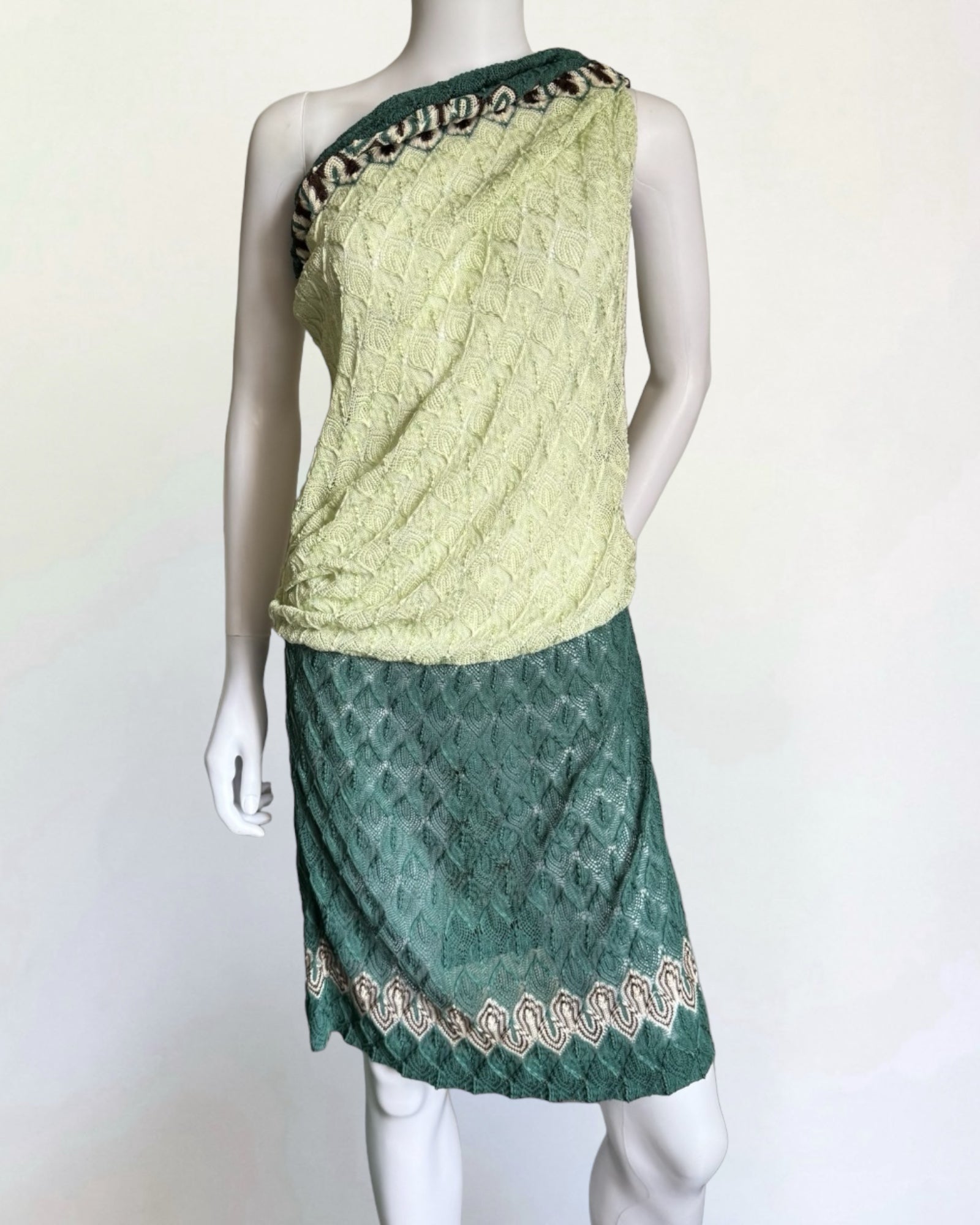 Missoni Knit One Shoulder Mini Dress, c. 2000s