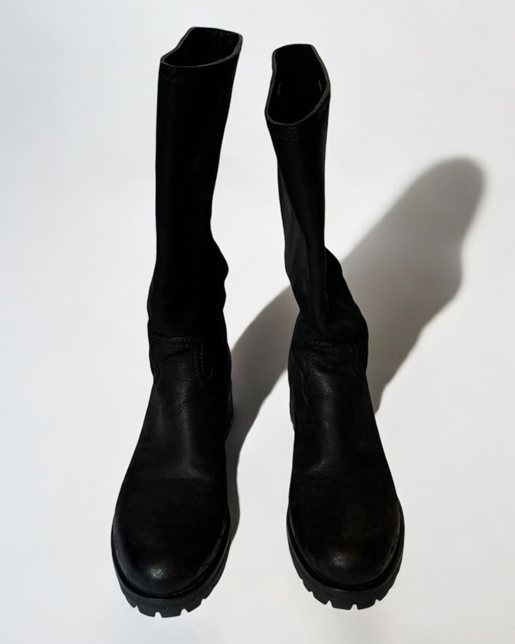 Prada Black Leather Mid Calf Boots, c. 2000s
