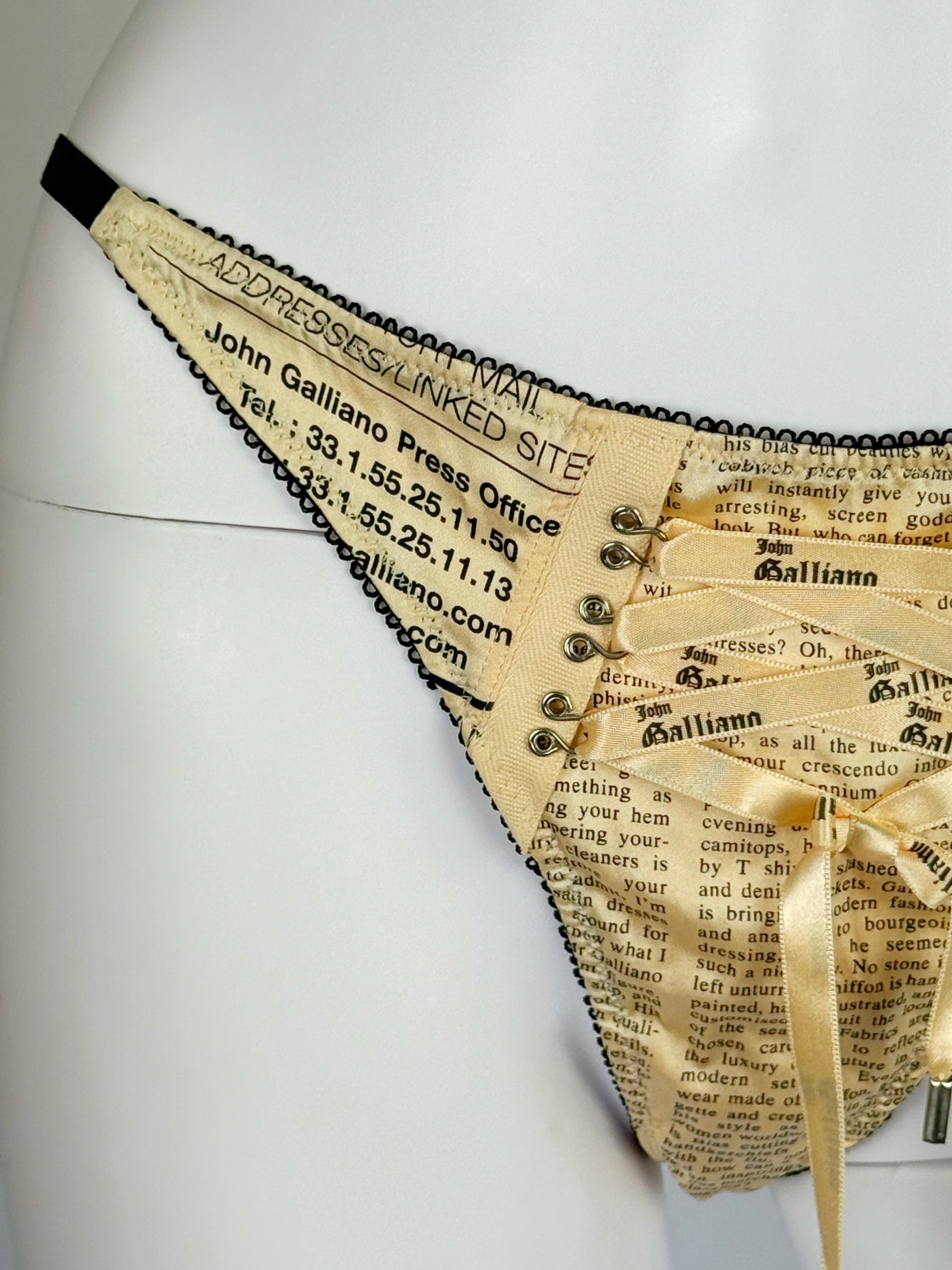John Galliano Newspaper Silk Lingerie Set, 2004