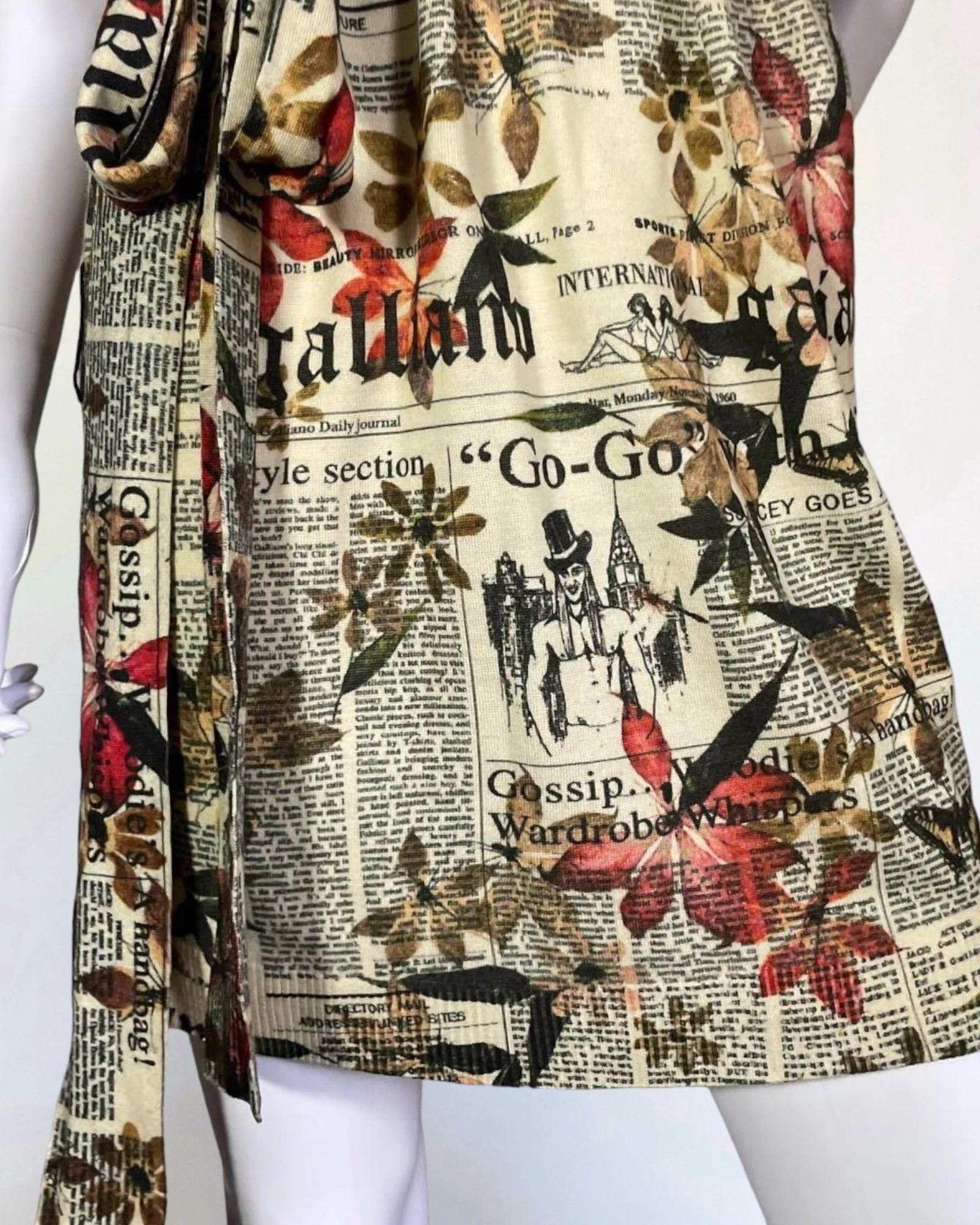 John Galliano Gazette Merino Wool Dress, c. 2000s