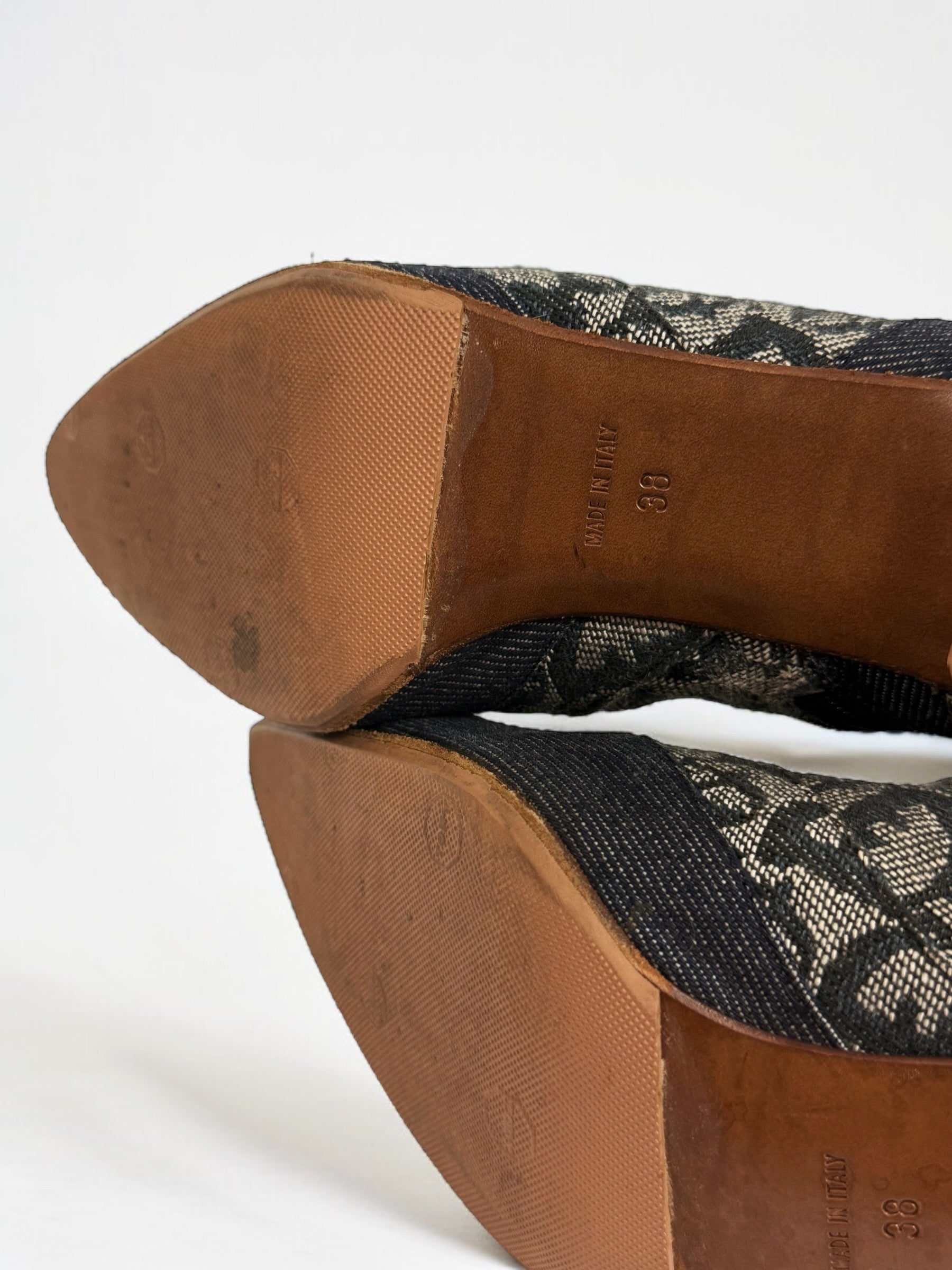 Christian Dior by John Galliano Lace Up Monogram Boots, SS 2000
