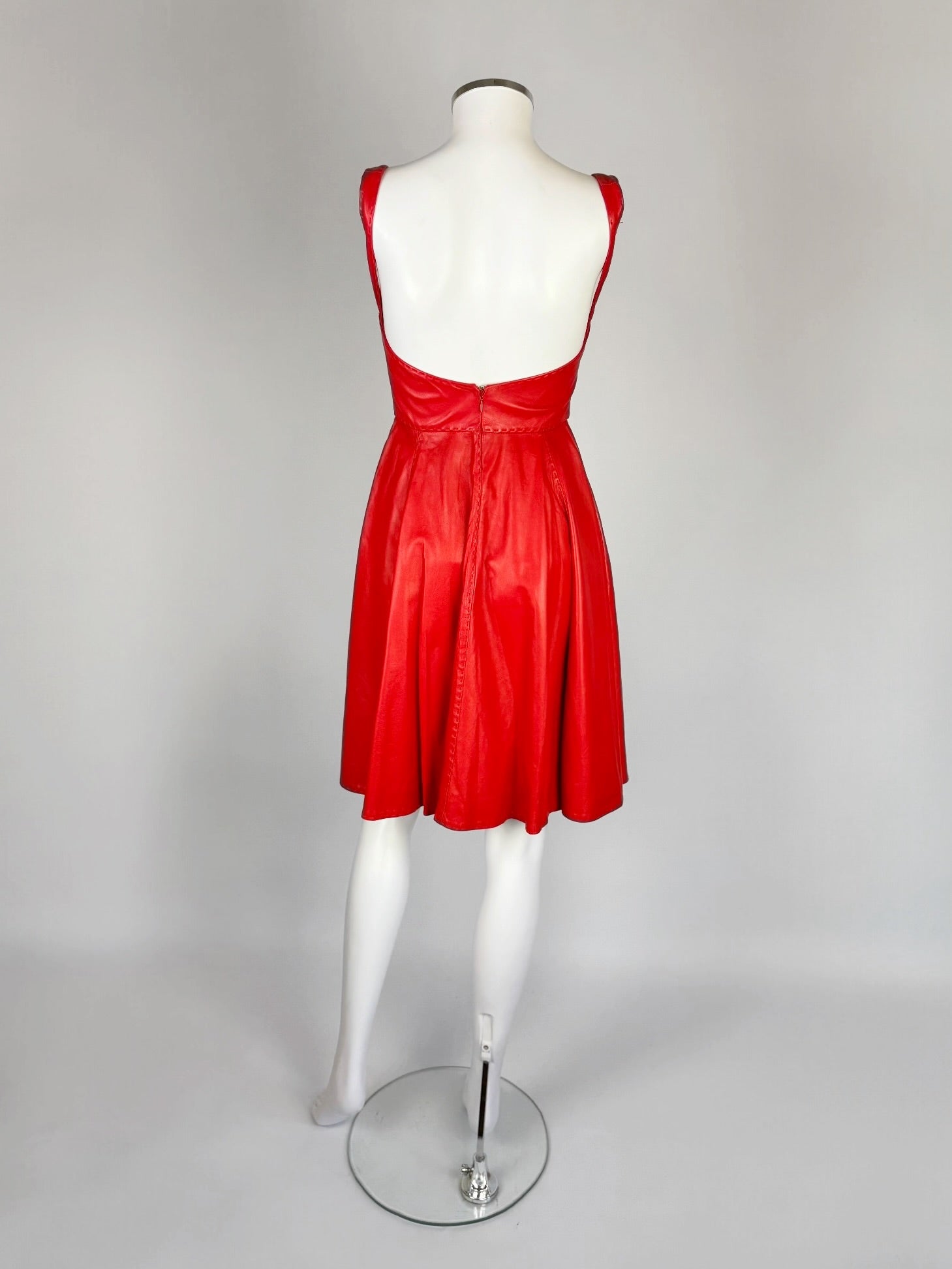 Alexander McQueen Red Leather Dress (Press Sample), 2008