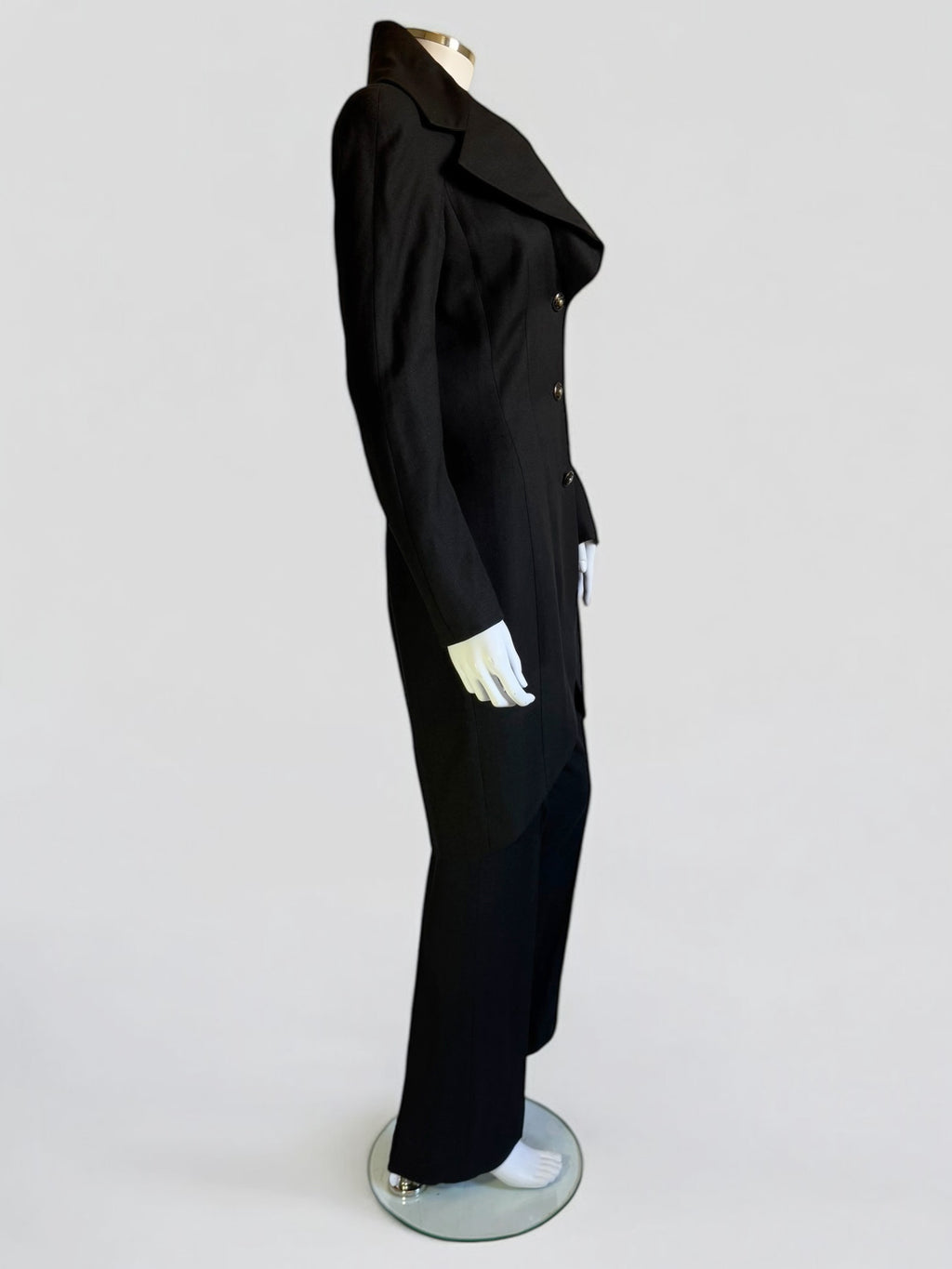 John Galliano Black Linen Blend Tailcoat Suit, SS 1998