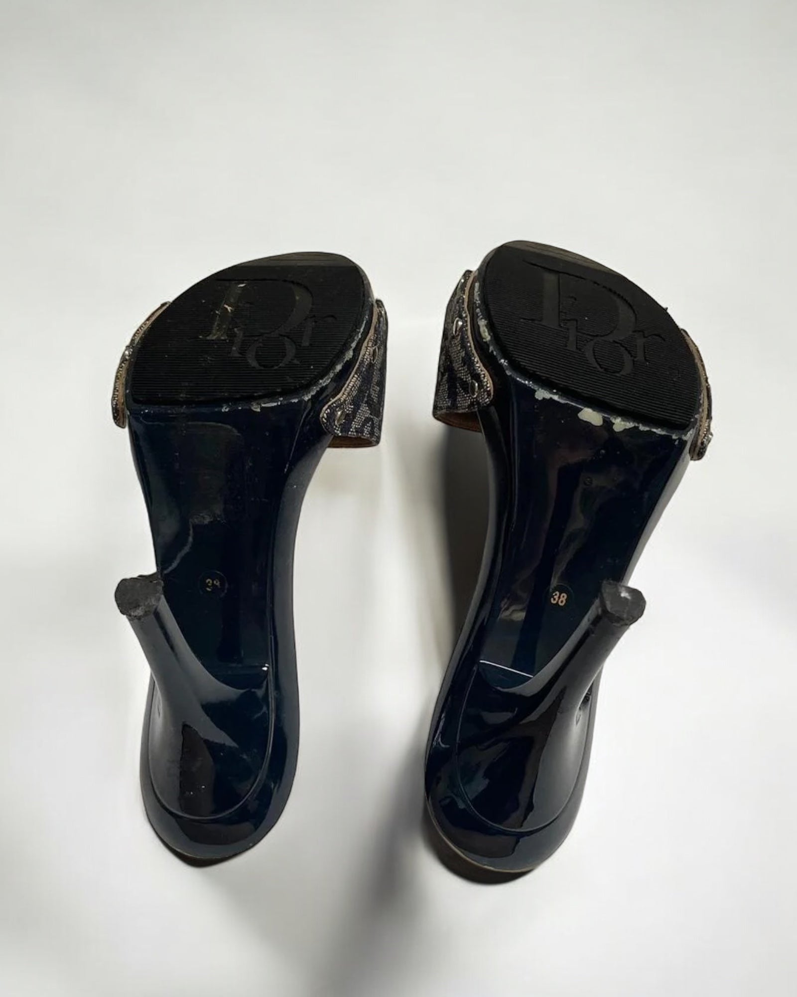 Christian Dior by John Galliano Monogram Trotter Oblique Clogs, 2005