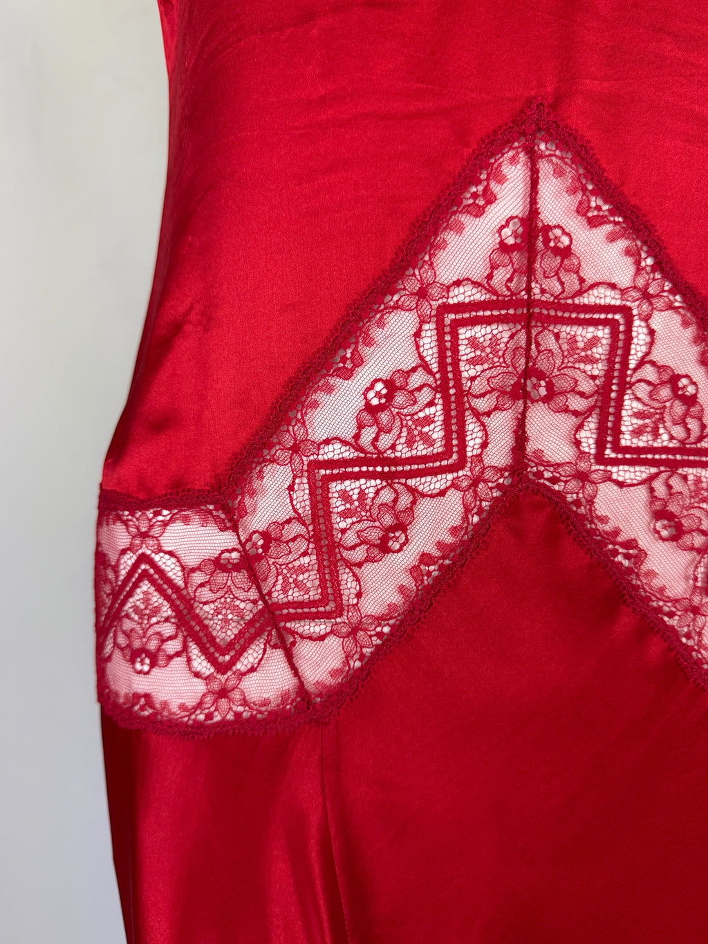 Blumarine Red Silk Lace Insert Slip Dress, c. 2000s