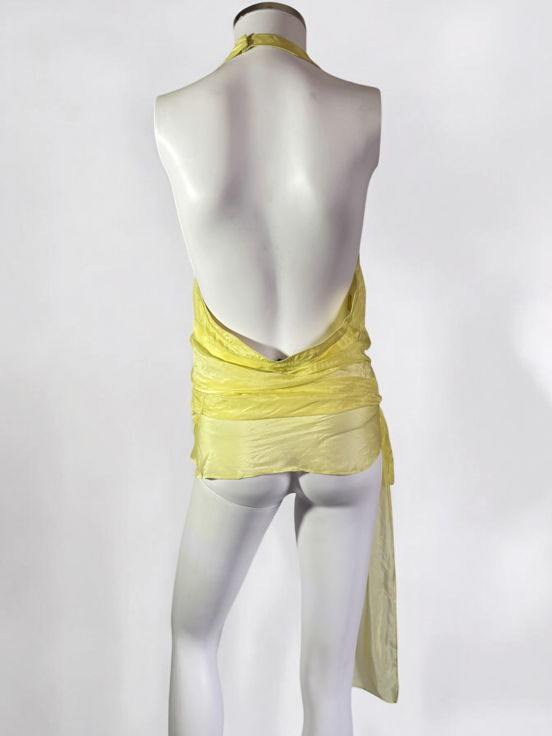 Gucci by Tom Ford Yellow Silk Ruffle Blouse, 2004