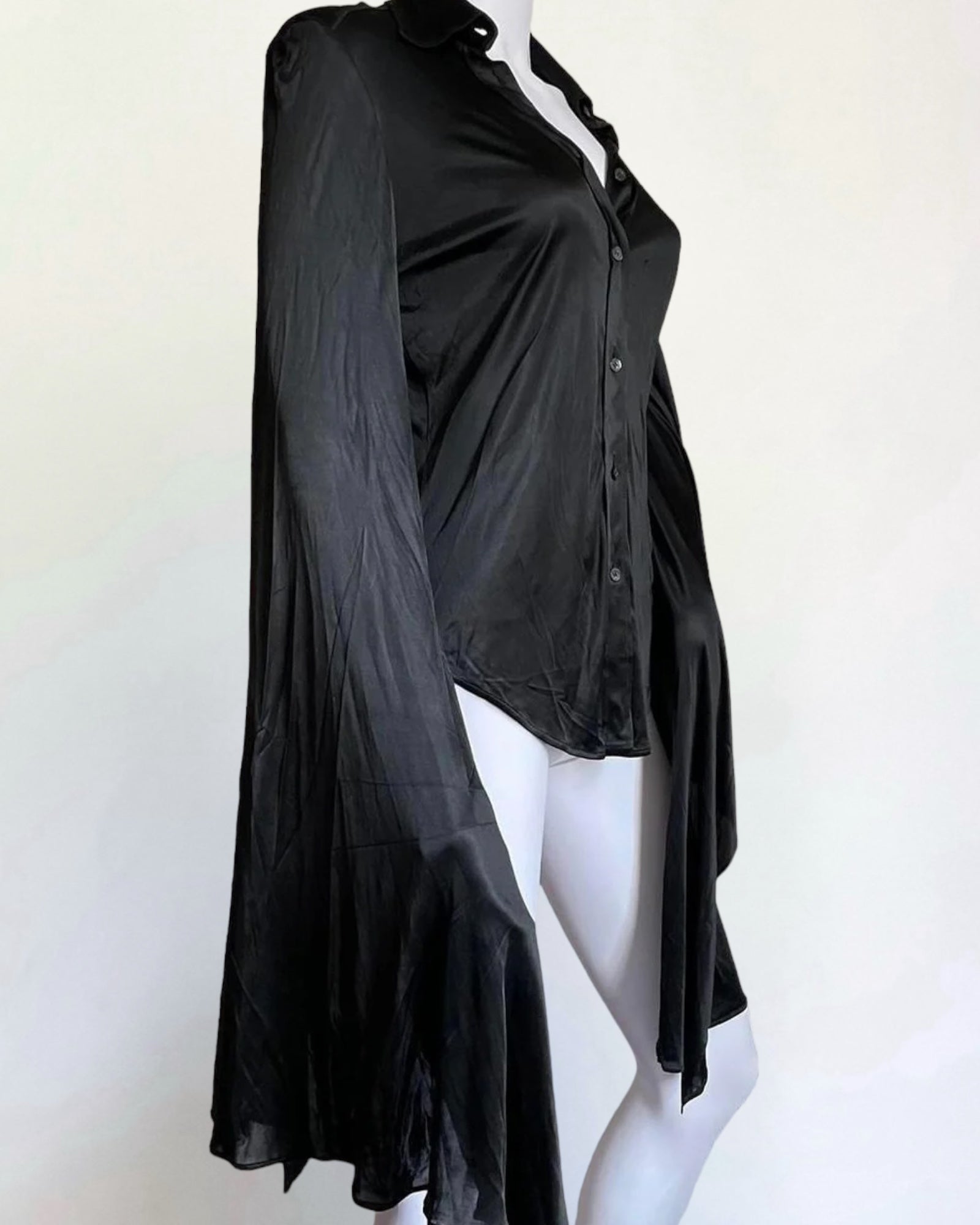 Gucci by Tom Ford Black Angel Sleeve Blouse, 2003