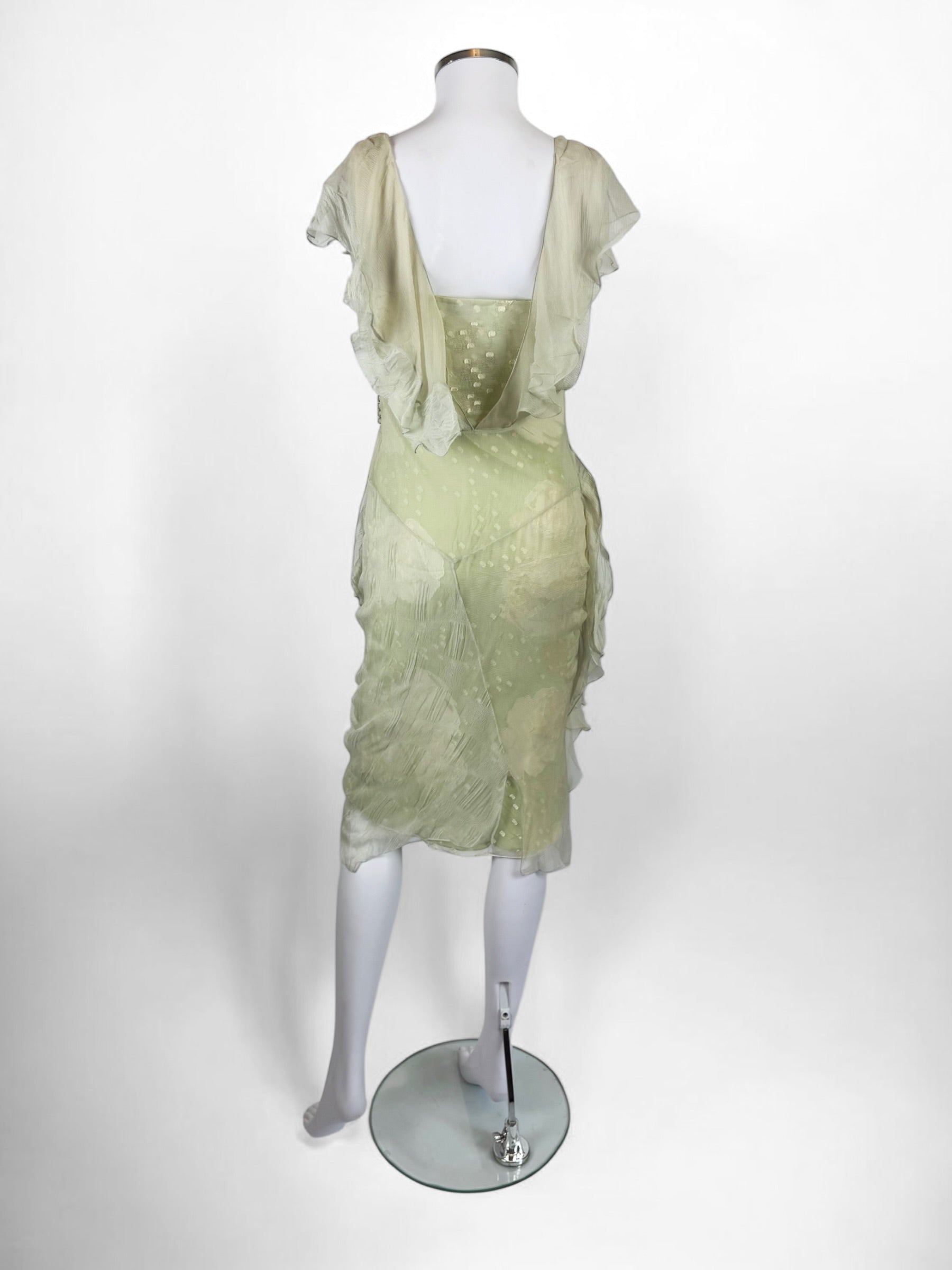 Christian Dior by John Galliano Silk Chiffon Lace Dress, 2006