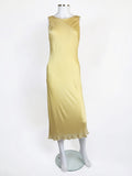 Prada Butter Yellow Silk Beaded Dress, 1990s