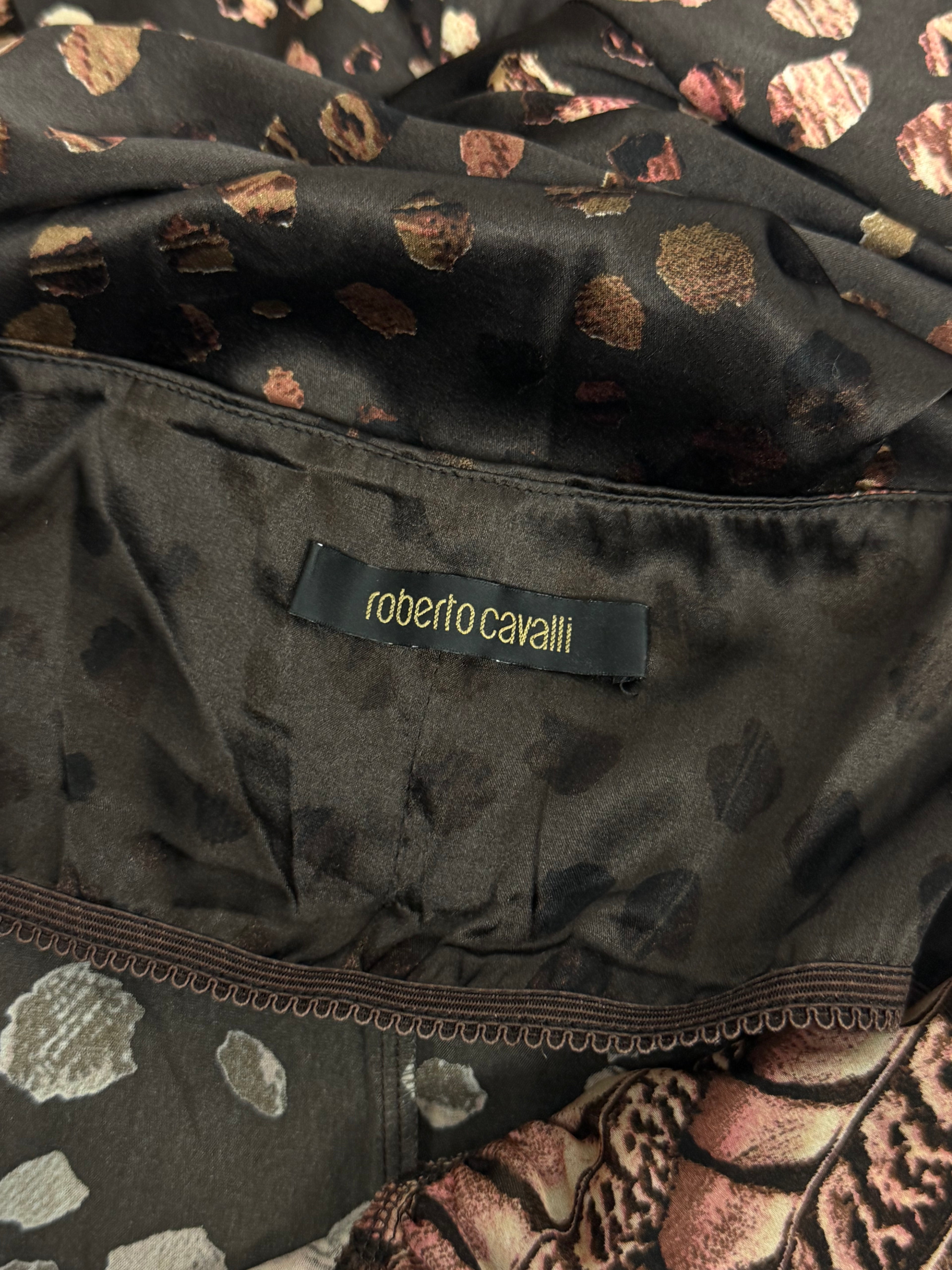 Roberto Cavalli Silk Feather Print Dress, 2005