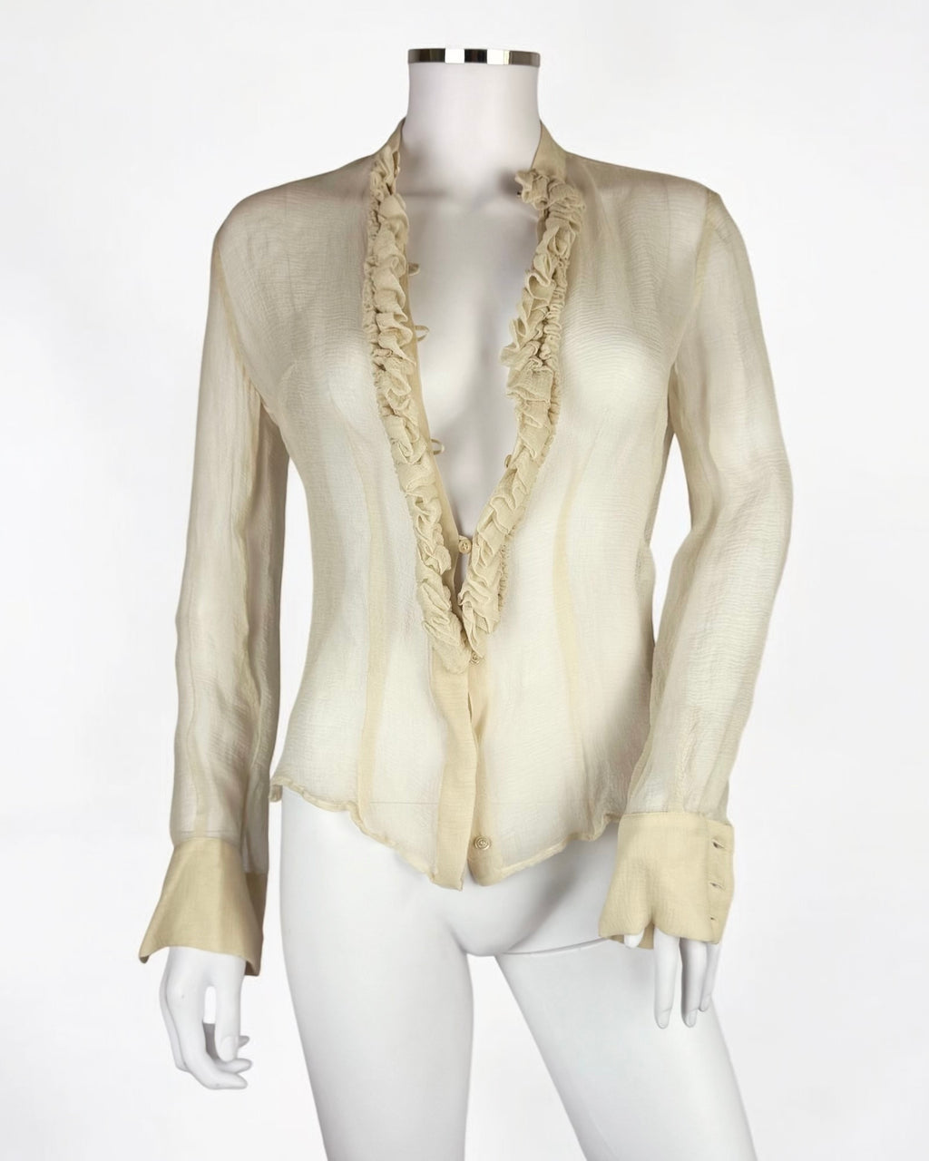 Alexander McQueen Silk Ruffle Blouse, 2005