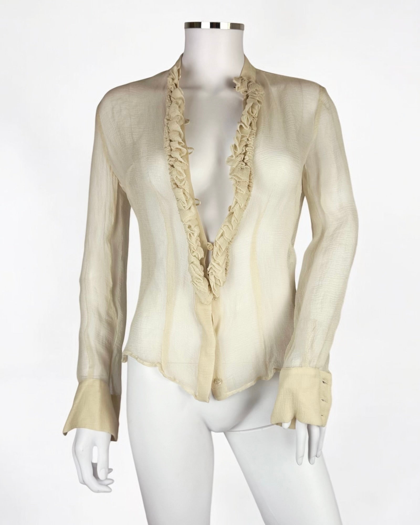 Alexander McQueen Silk Ruffle Blouse, 2005