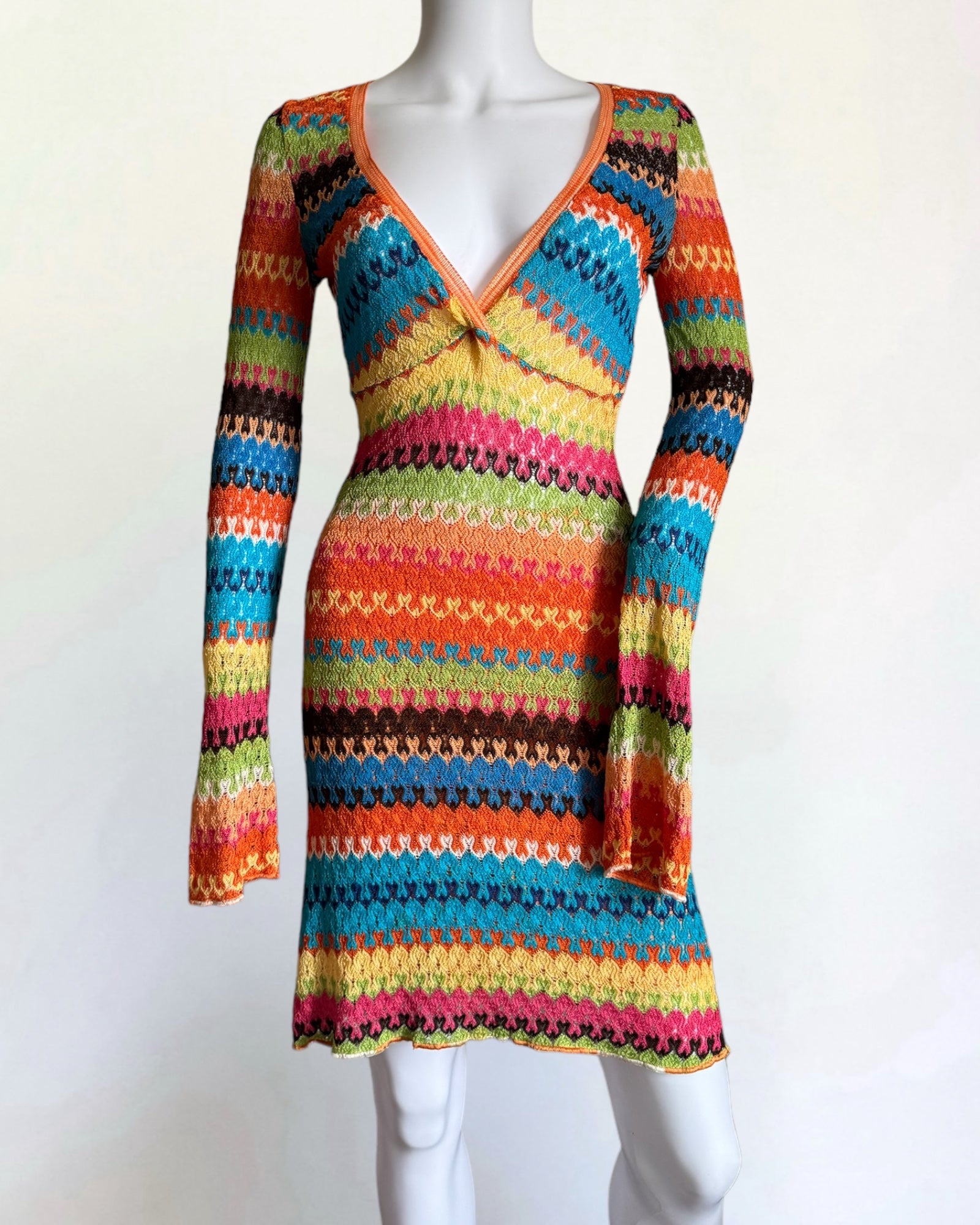 Missoni Multicolour Open Knit Mini Dress, c. 1990s