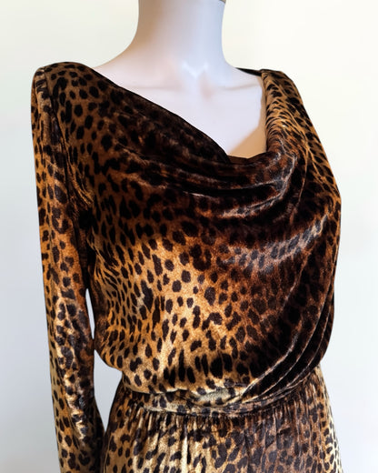 Yves Saint Laurent Velvet Leopard Gown, SS 1993