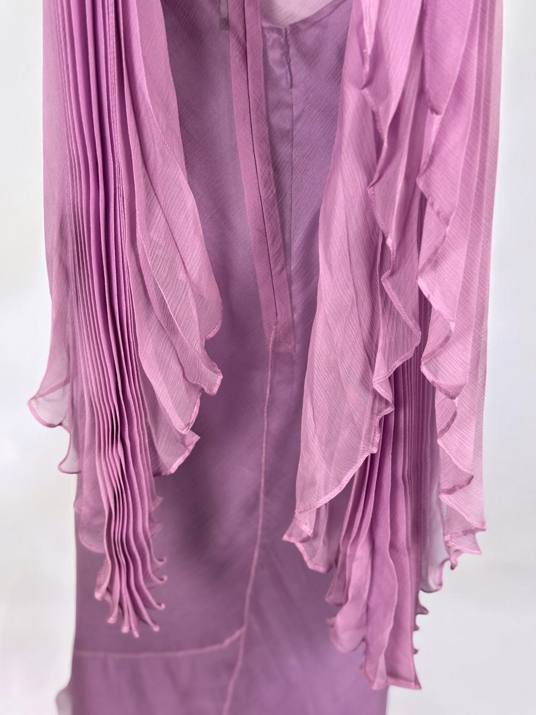 Dolce & Gabbana Lilac Silk Dress with Scarf, FW 2000