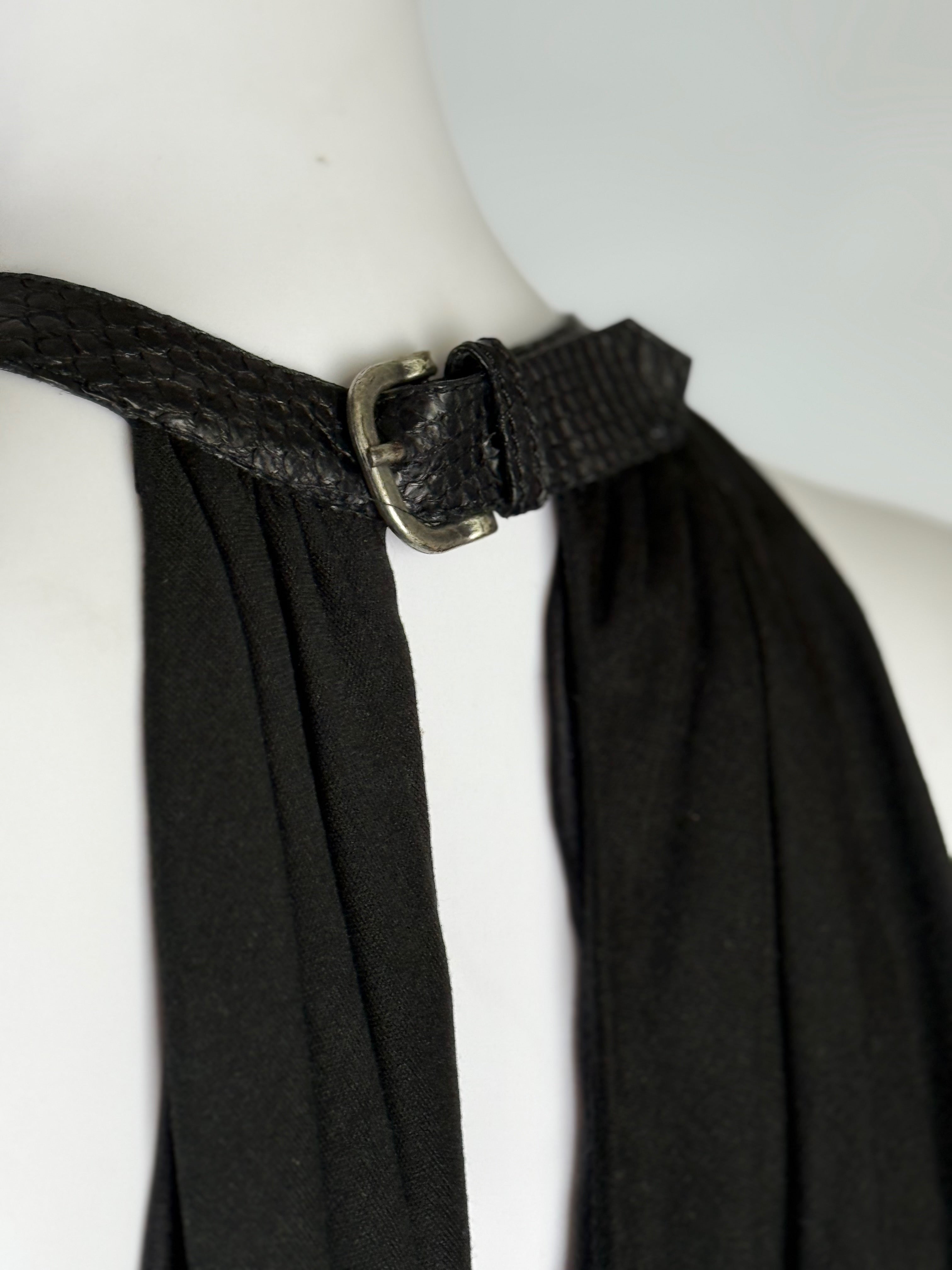 Alexander McQueen Jersey Dress w Leather Collar, 2002