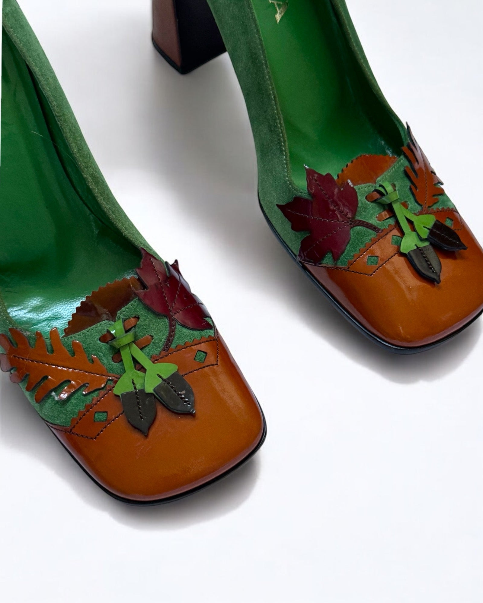 Prada Patent Leaf Pumps, FW 1999