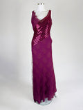 La Perla Magenta Pink Lace and Sequin Gown, 1999