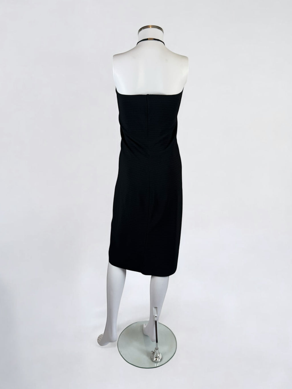 Gucci by Tom Ford Black Ribbed Halterneck Dress, SS 2000
