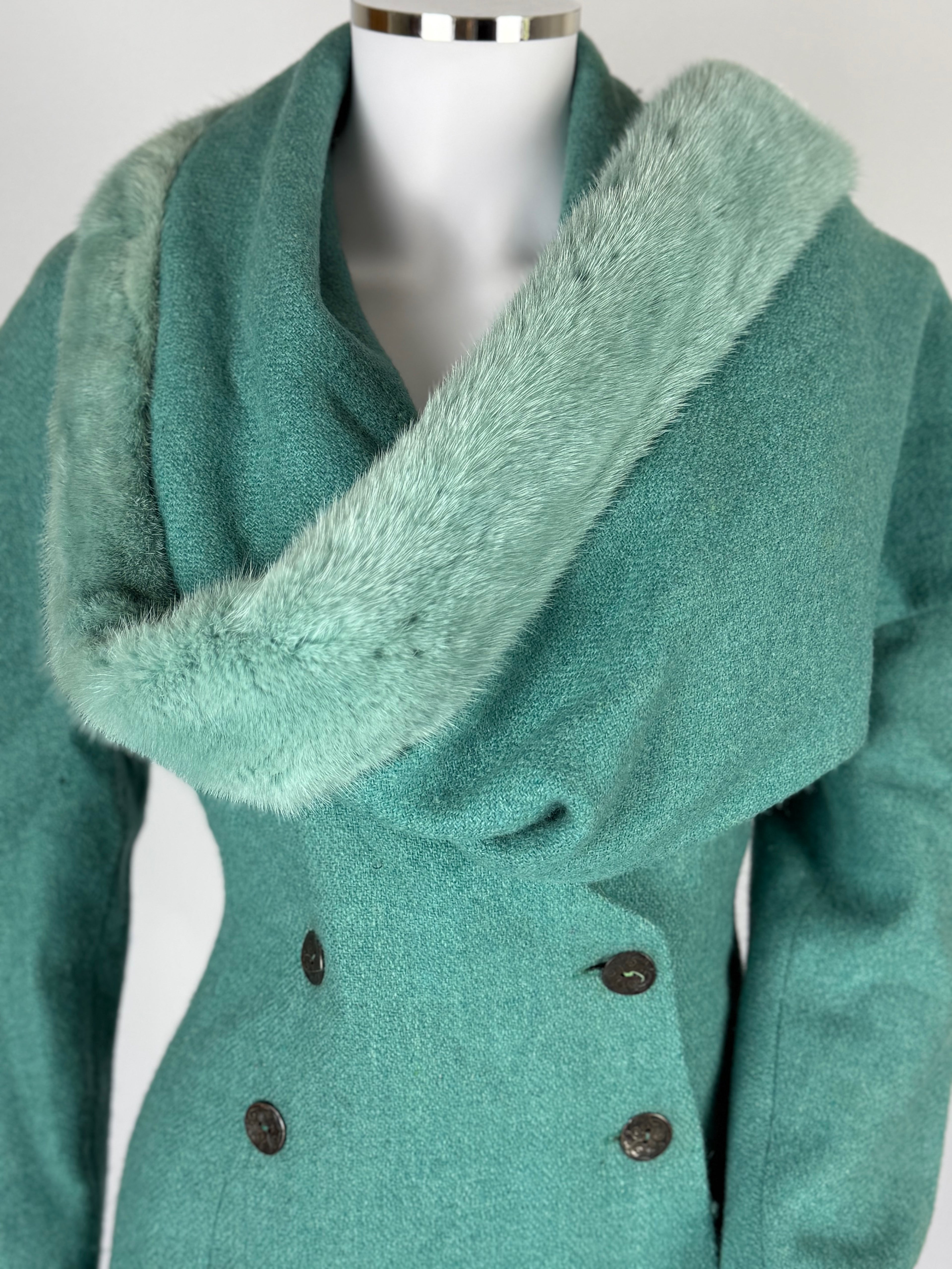 Christian Dior by John Galliano Wool and Mink Fur Coat, FW 1998