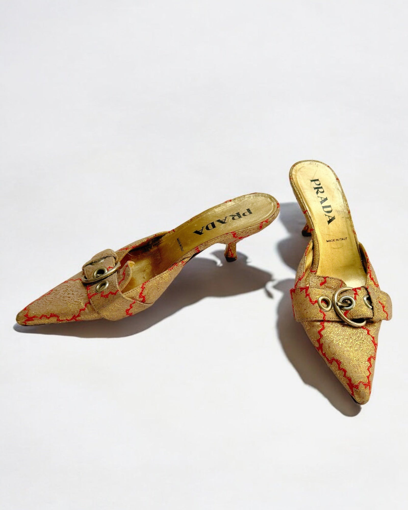 Prada Silk Brocade Pointed Mules, 2002