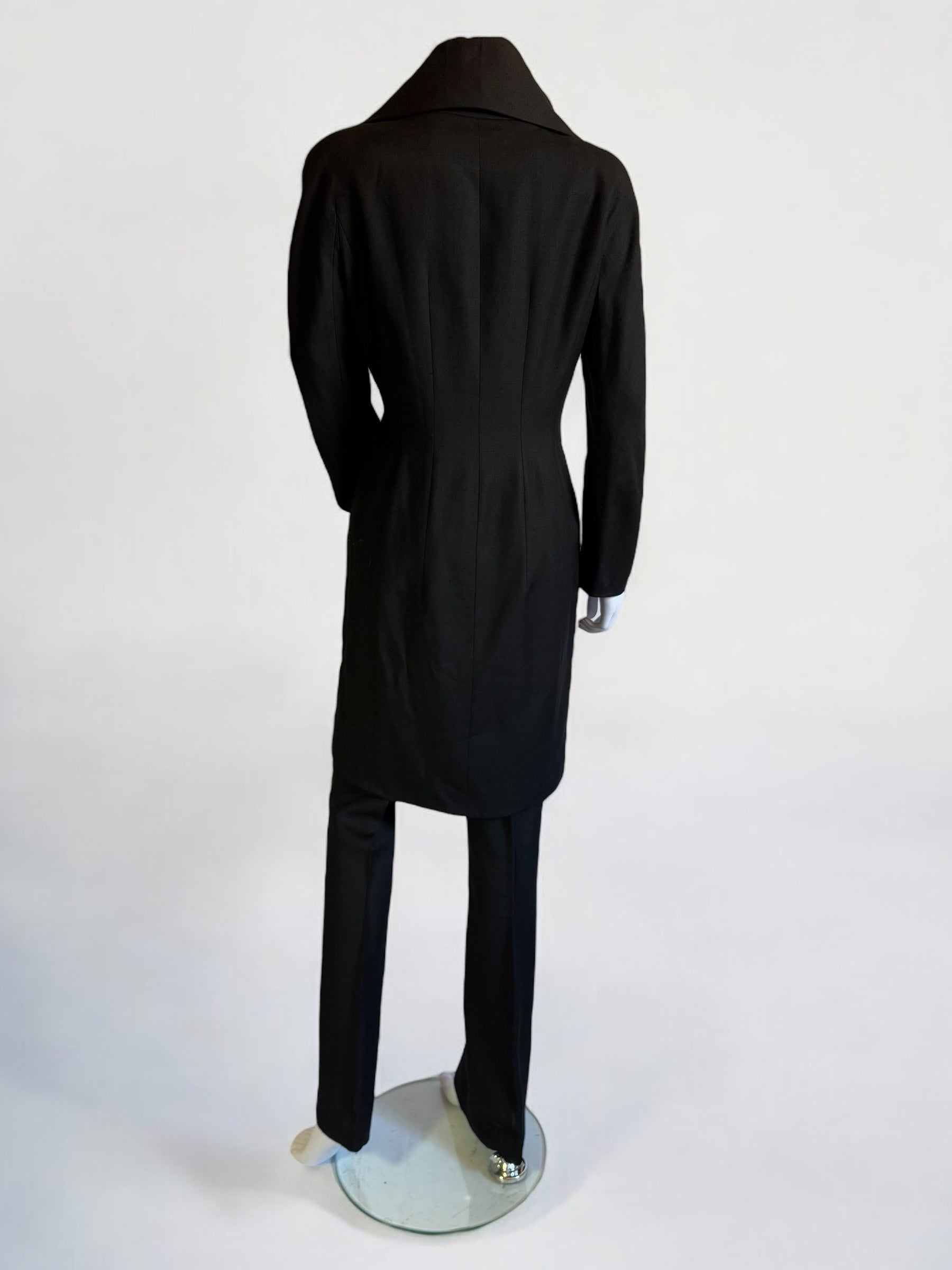 John Galliano Black Linen Blend Tailcoat Suit, SS 1998