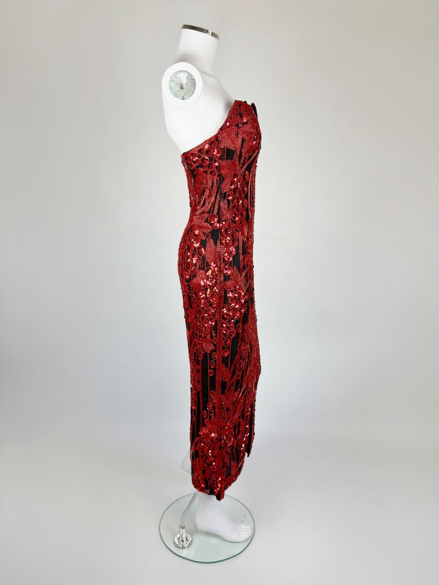 Bob Mackie Red Sequin Grapevine Dress, SS 1989