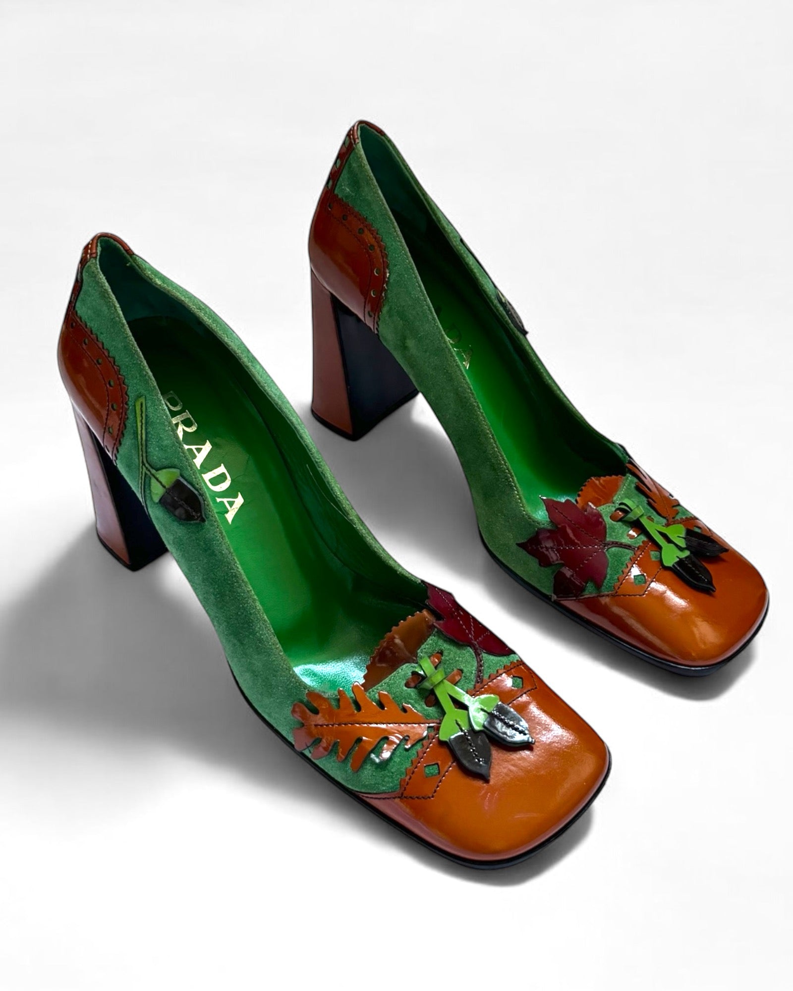 Prada Patent Leaf Pumps, FW 1999