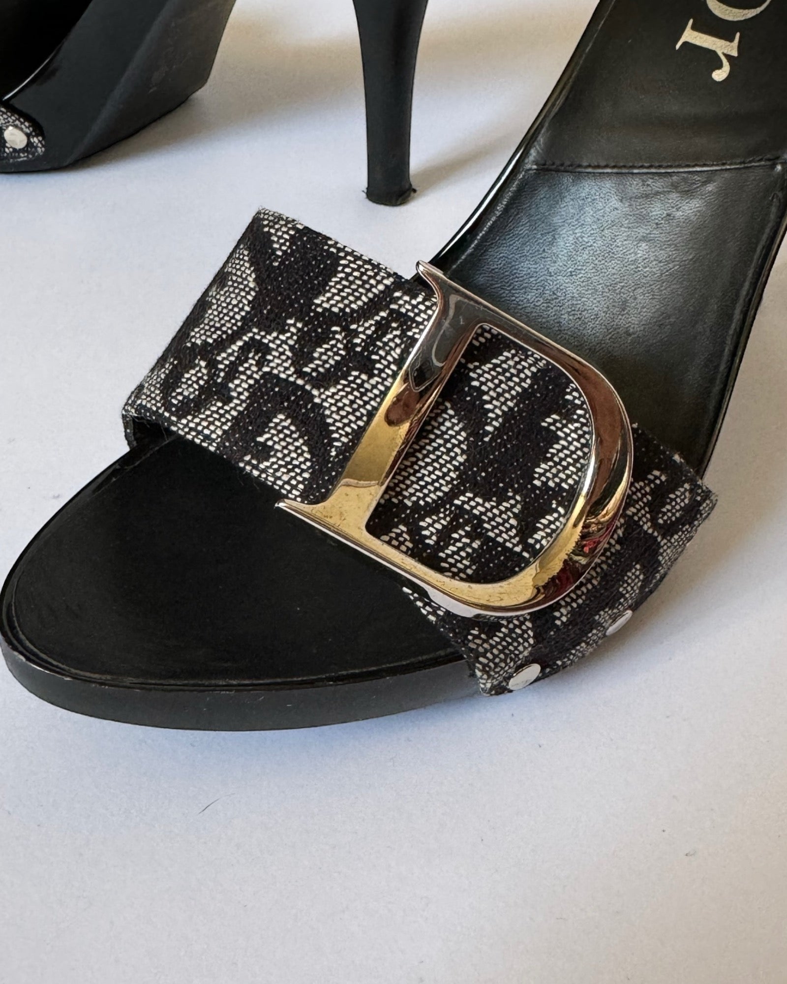 Christian Dior by John Galliano Monogram Trotter Oblique Clogs, 2005