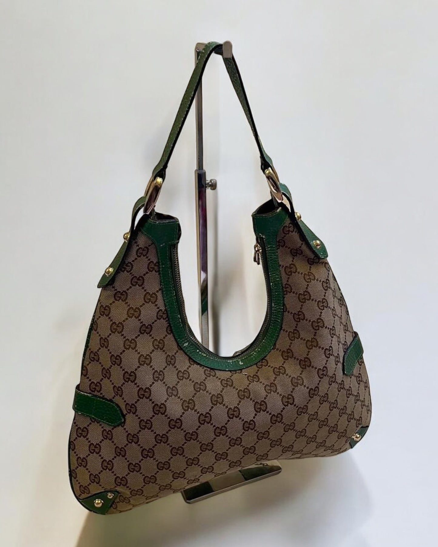 Gucci by Tom Ford Monogram Web Reins Horesbit Bag, c. 2000s