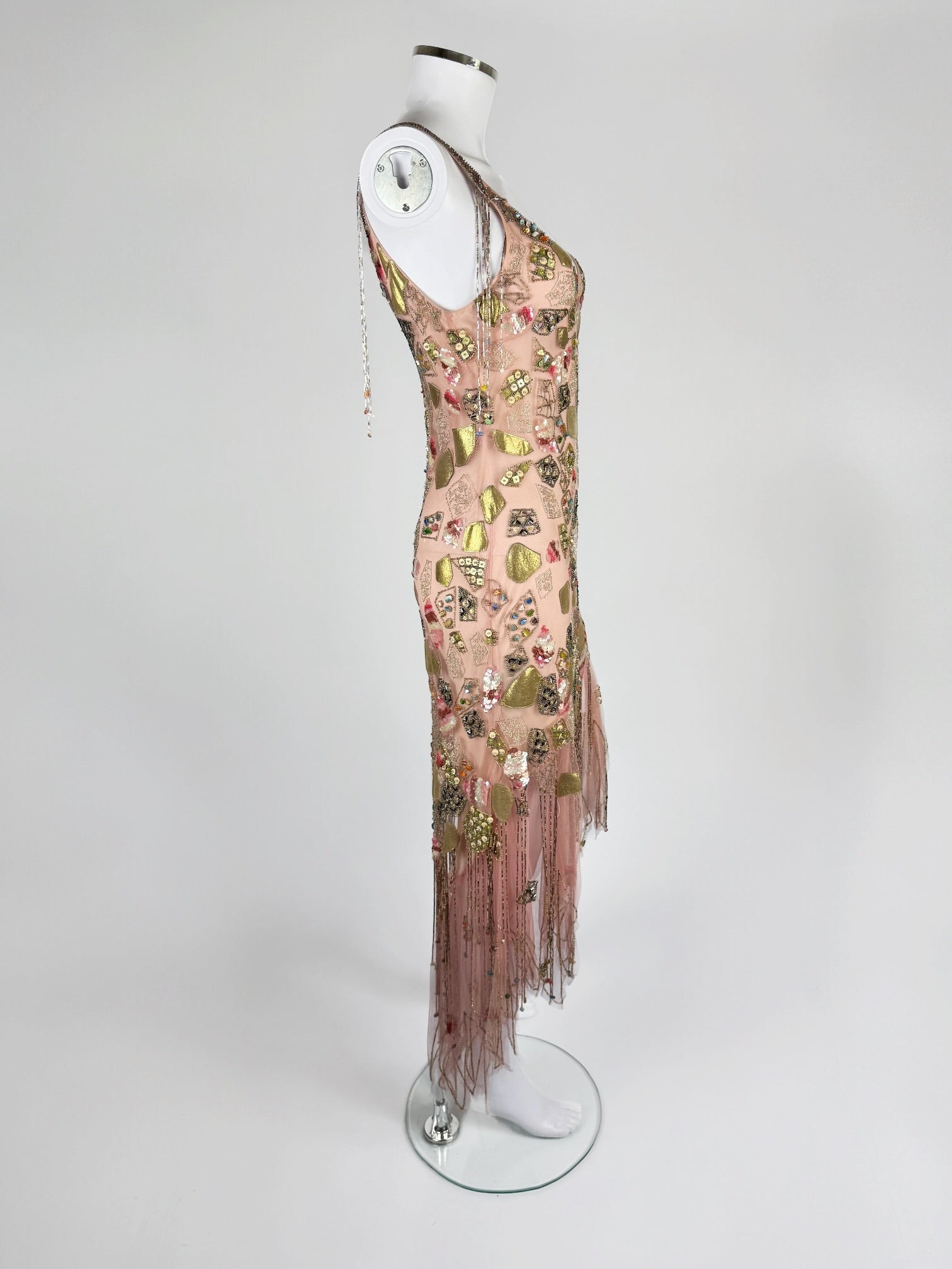 Jenny Packham Pink Silk Embroidered and Beaded Dress, c. 2000s