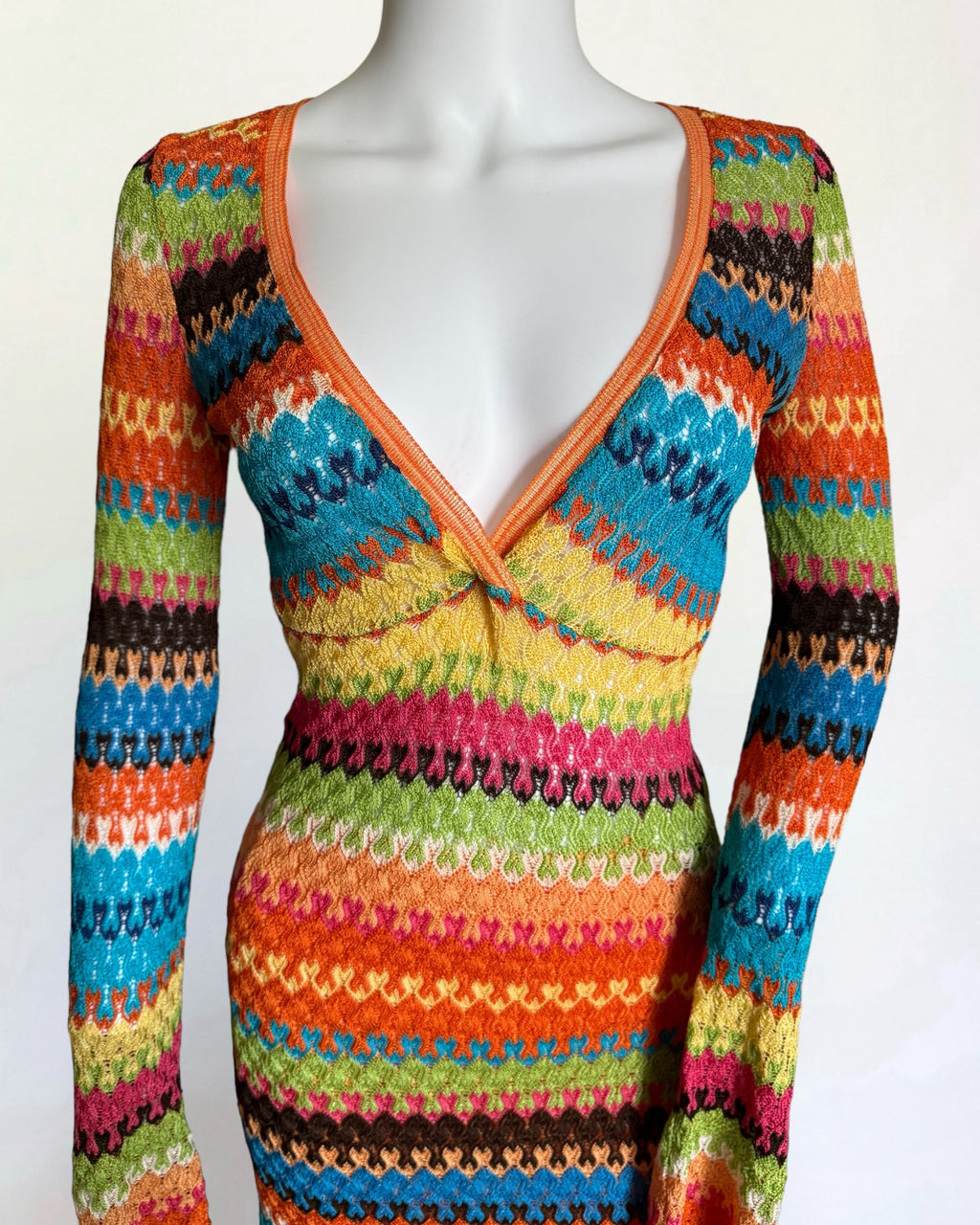 Missoni Multicolour Open Knit Mini Dress, c. 1990s